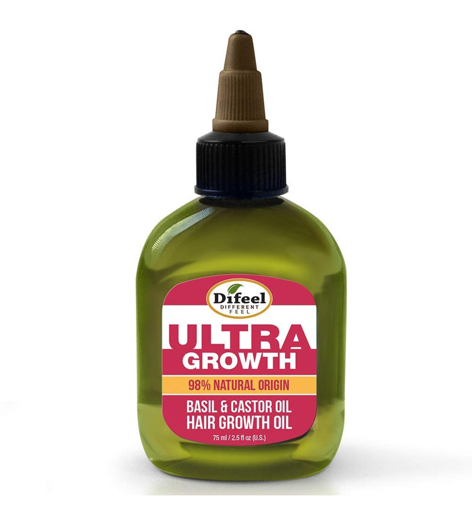 2-Pack Difeel Ultra Hair Growth Oil with Basil & Castor Oil 2.5 oz - Promotes Healthy Hair Growth - Buy Online on GoSupps.com