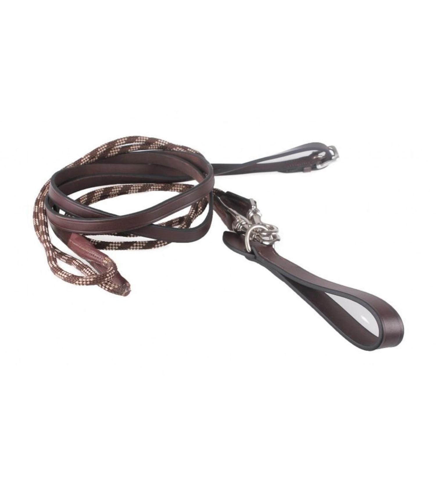 Slope reins horse luxury made of leather |Suitable for pony and warm blood |Simple fastening |Incl. 2 strong carabiners (warm blood brown) warm blood brown