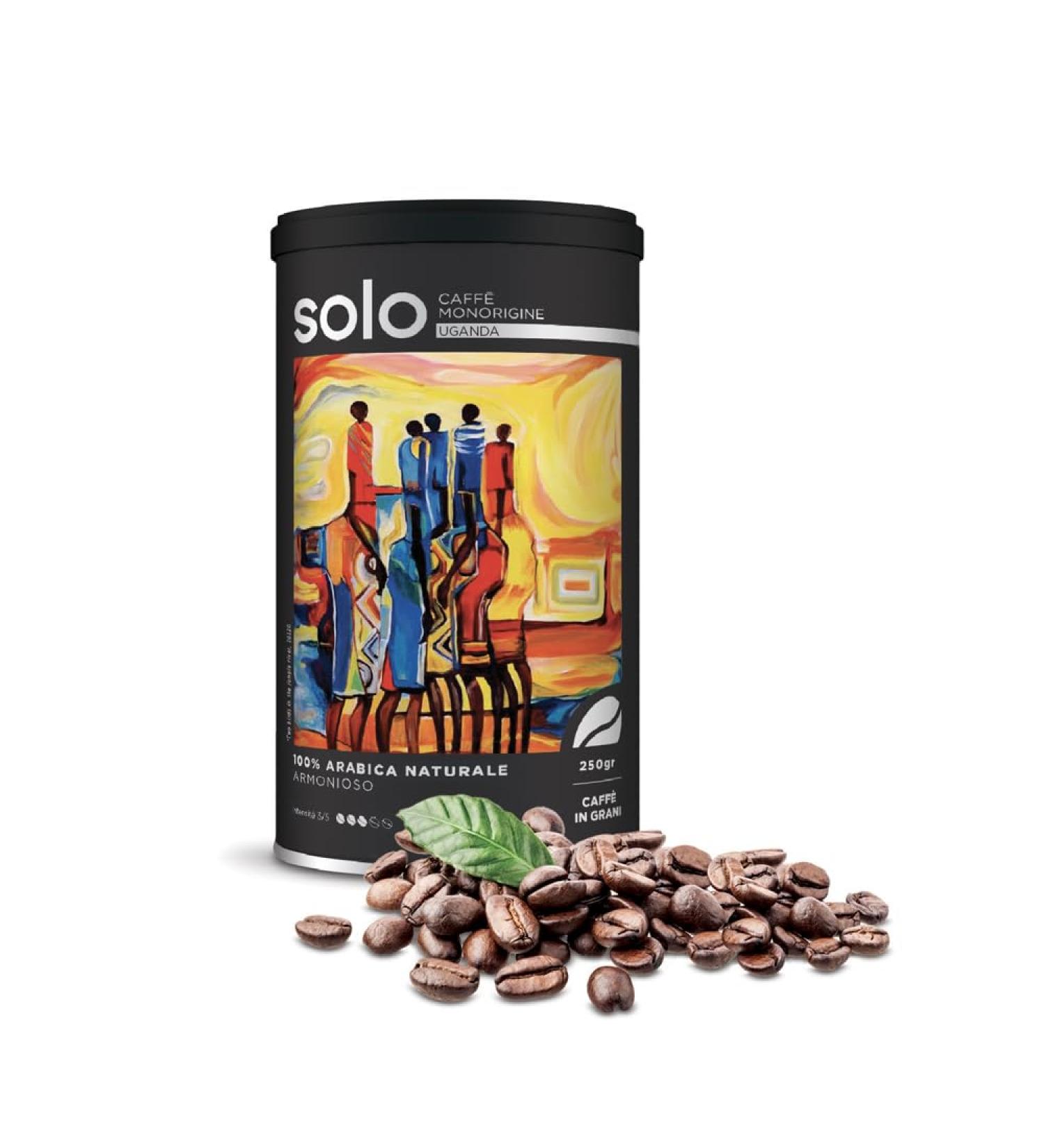 SOLO - Caff Monorigine Uganda Roasted Coffee Beans 250 g 100% Natural Arabica - Buy Online on GoSupps.com