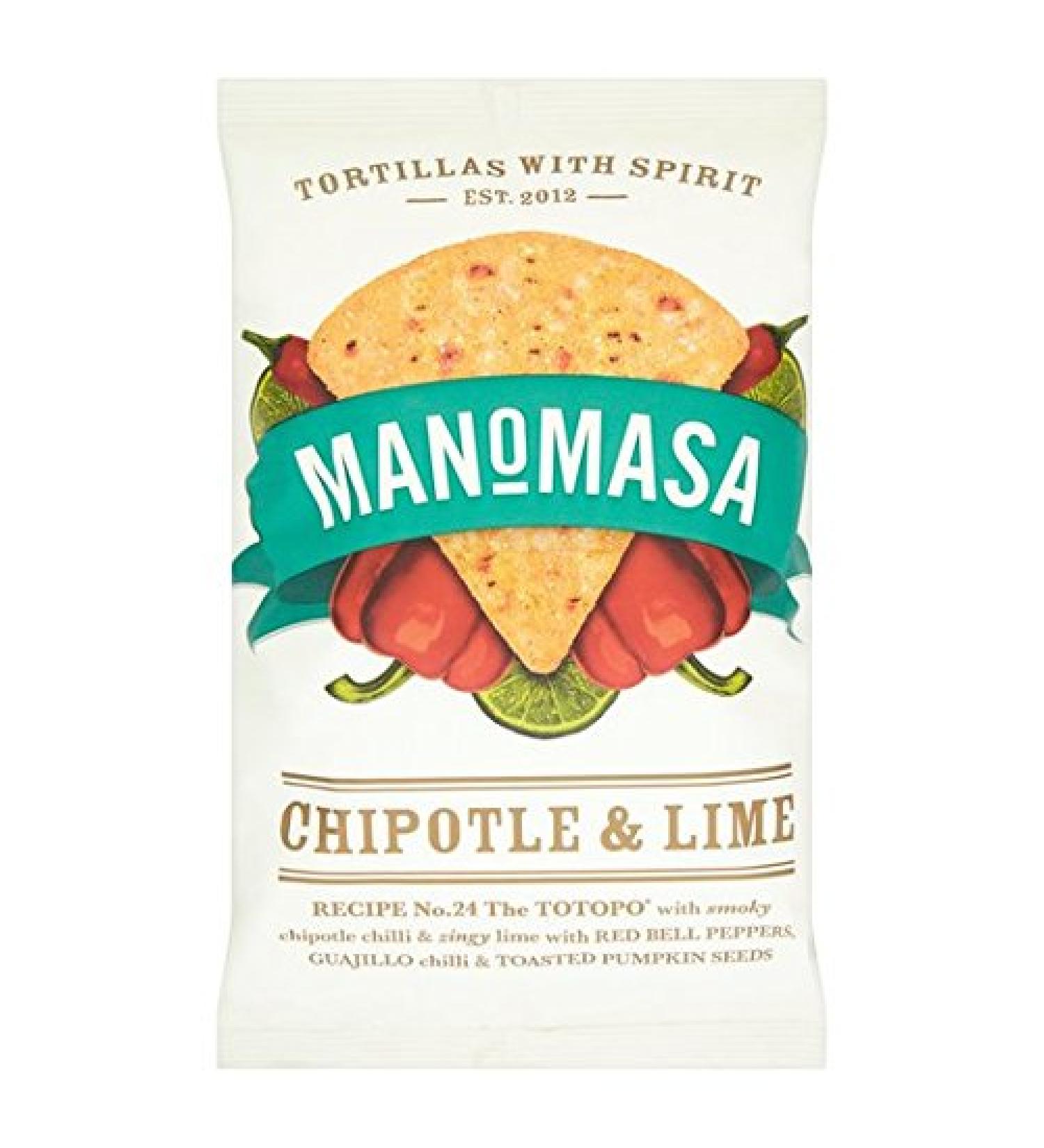Manomasa Chipotle and Lime Tortilla Chips 160g