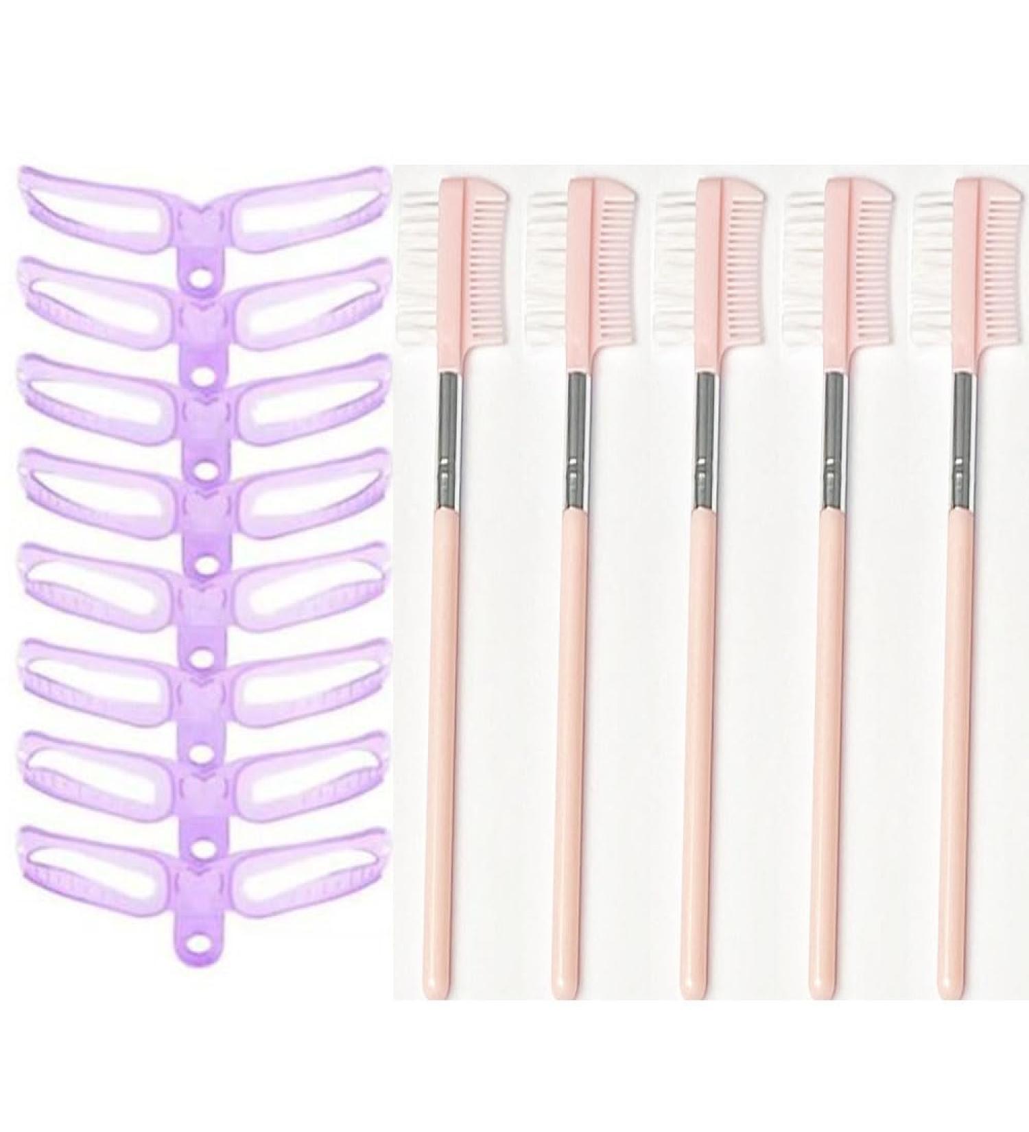 8 Reusable Eyebrow Trimming Templates with Handle Belt & Brush | Washable Makeup Tool Kit for Perfect Eyebrows - Buy Online on GoSupps.com