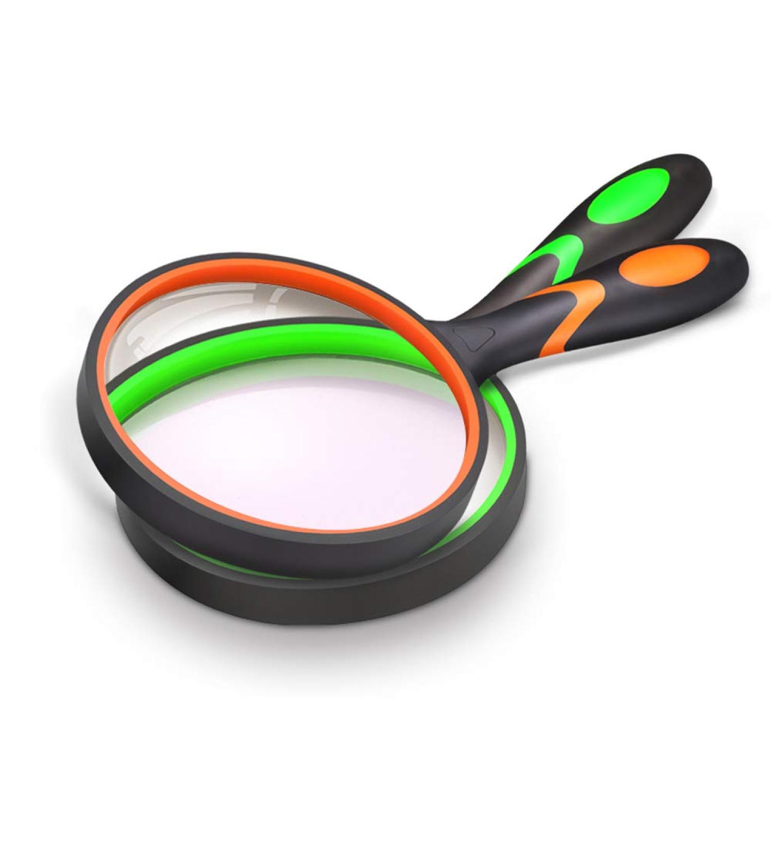 Buy Lofe 10x Magnifying Glass - Non-Slip Rubber Grip 75mm Frost-Proof Mirror for Reading Inspection & Insects (Green/Orange) - International Shipping Available - Buy Online on GoSupps.com