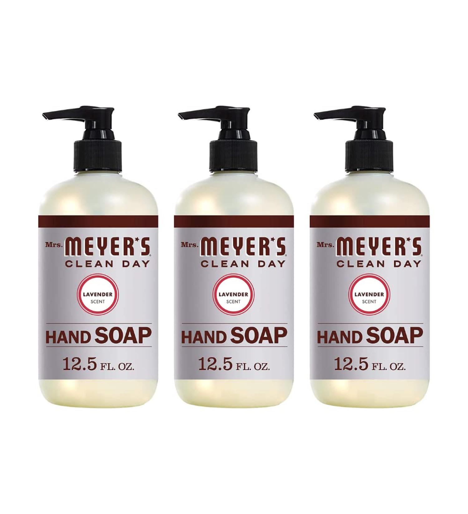 Mrs. MEYER'S Hand Soap Lavender 12.5 Ounce Pump (370ml) (3 Pack) - Buy Online on GoSupps.com
