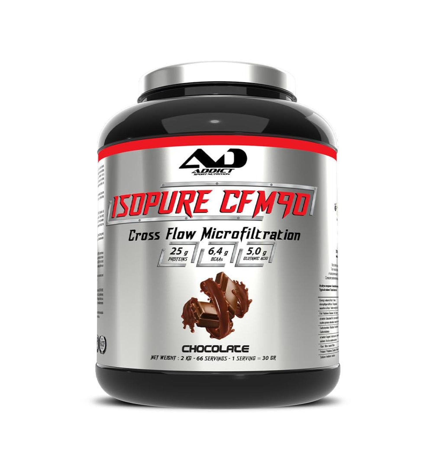 Addict Sport Nutrition | Isopure Cfm 90 (2kg) | Whey Isolate | Tr s haute qualit de whey Chocolat
