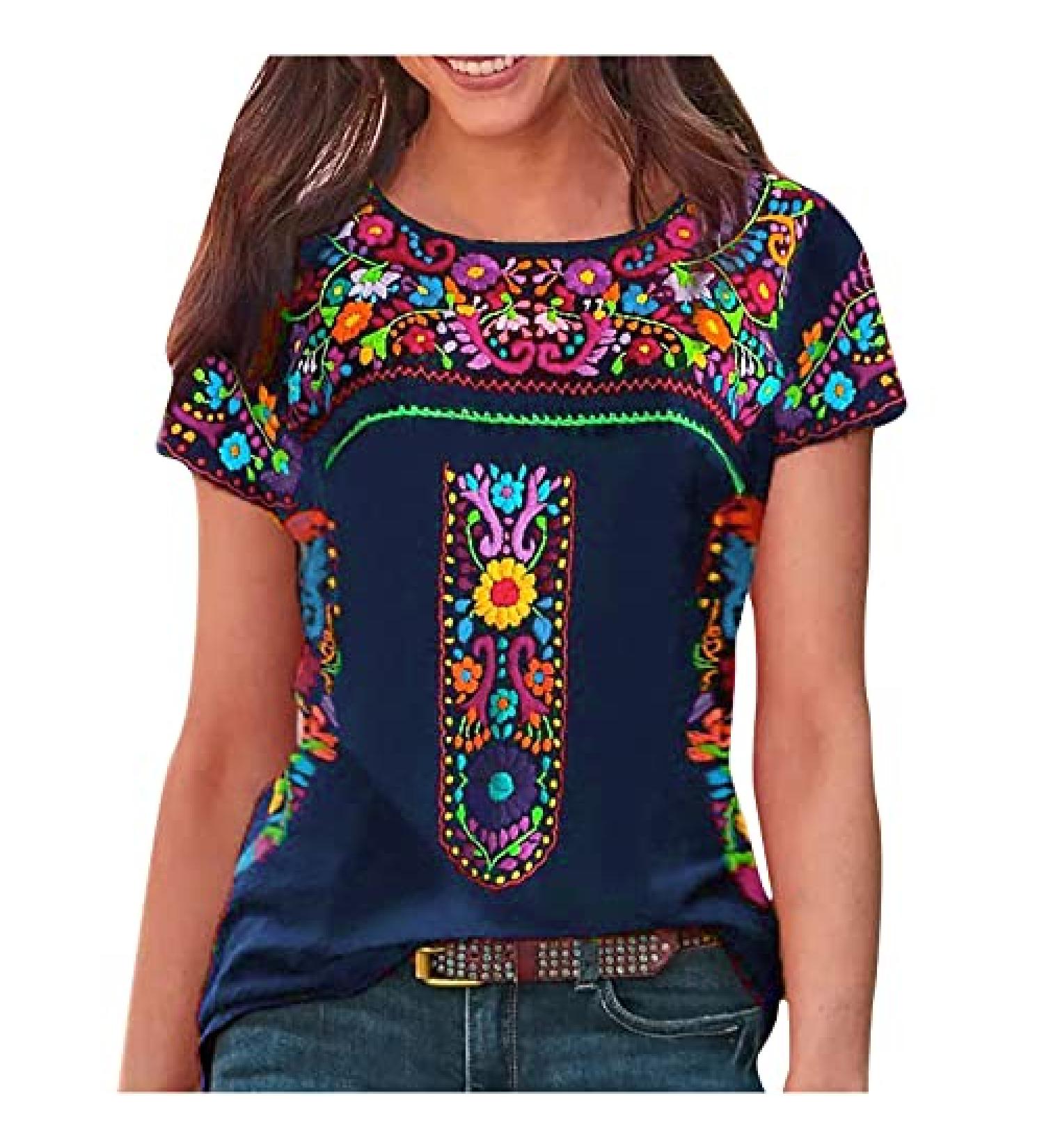 Blue Plus Size Women's 3/4 Sleeve Dropped Shoulder Chiffon Top - Size Large - Buy Online on GoSupps.com