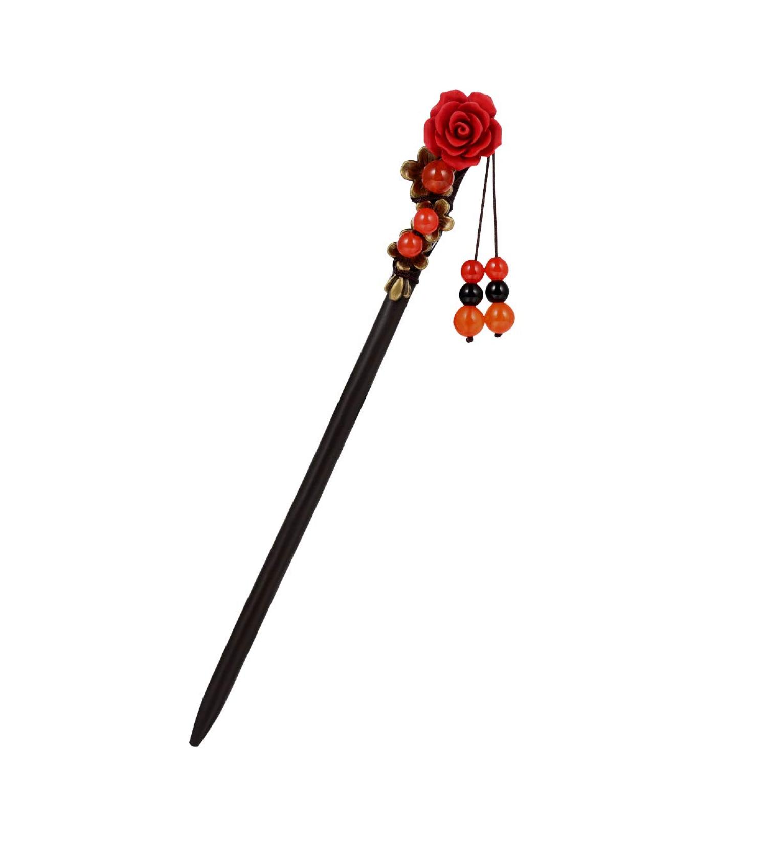 Lurrose Chinese Flower Hair Stick Vintage Hairpin for Women | Elegant Hair Accessory - Buy Online on GoSupps.com