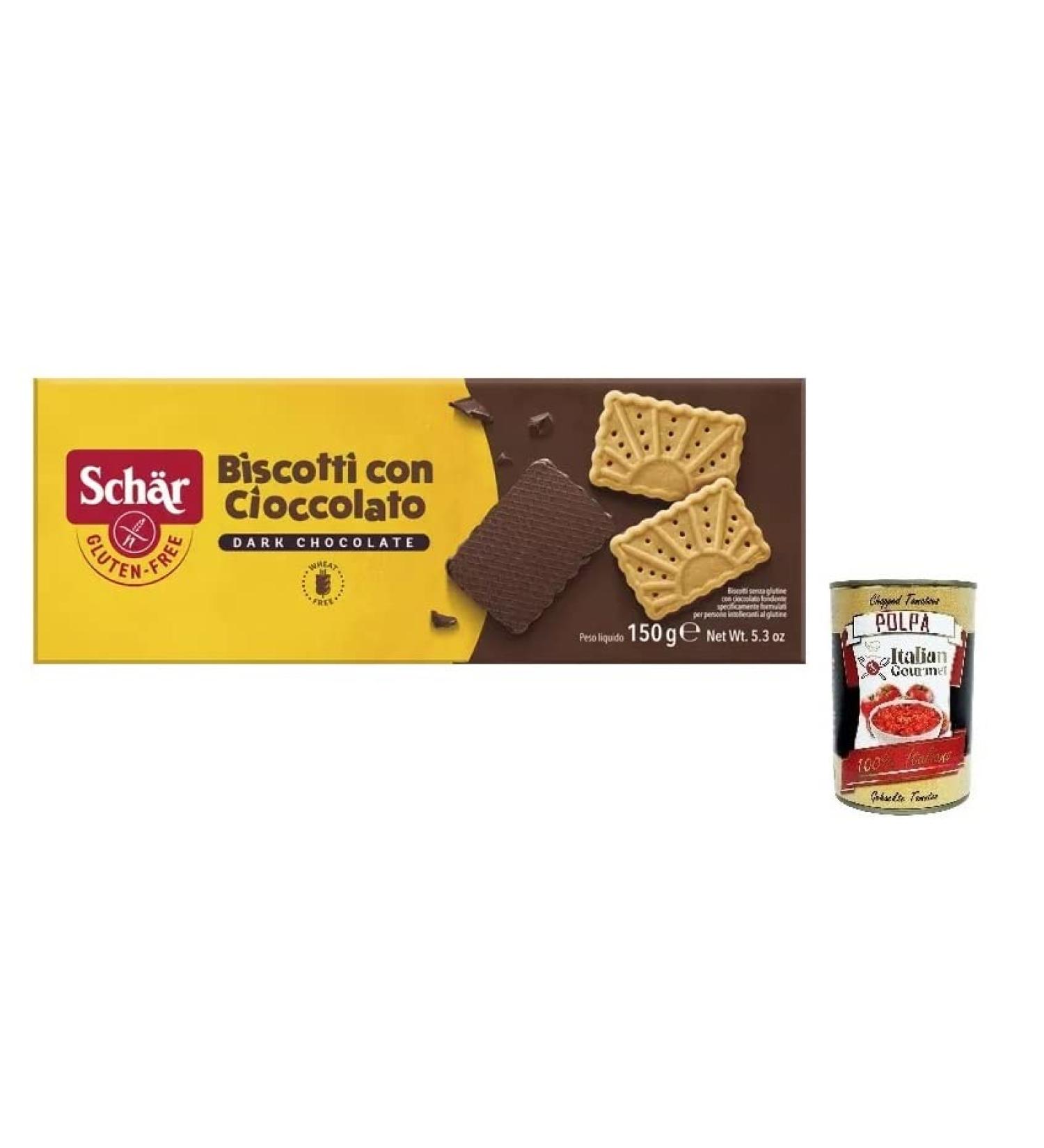  Italian Gourmet E.R. Dr. Sch r Gluten-Free Biscuits with Chocolate Dark Biscuits biscuits sans gluten au chocolat noir collations sucr es 150 g + bo te italienne Tomato Pulp 400 g - Buy Online on GoSupps.com