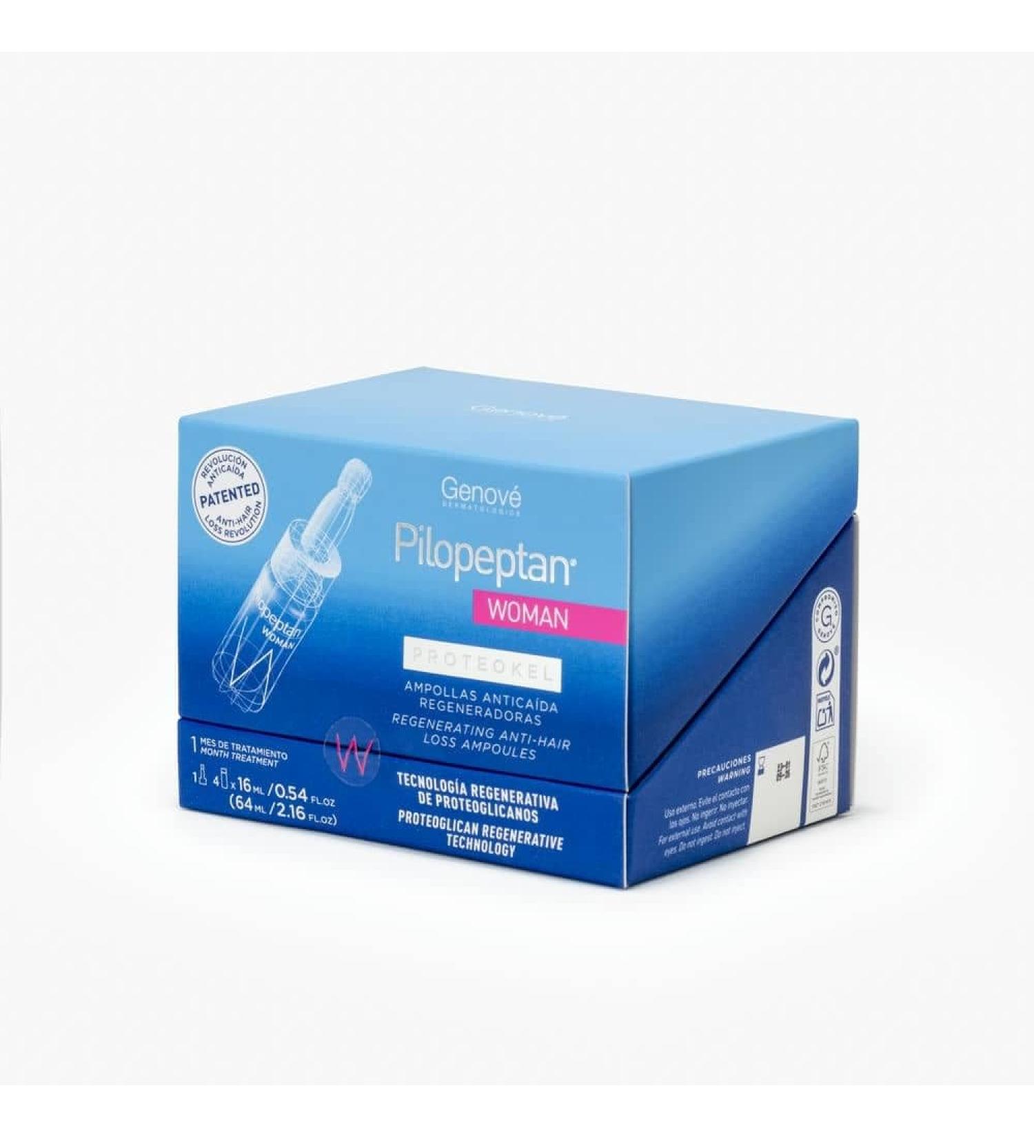 Pilopeptan Woman Proteokel | Anti-Hair Loss | Regenerating Anti-Hair Loss Ampoules | Hair | Women | Reduces hair loss providing volume strength and shine | Non-greasy - Buy Online on GoSupps.com