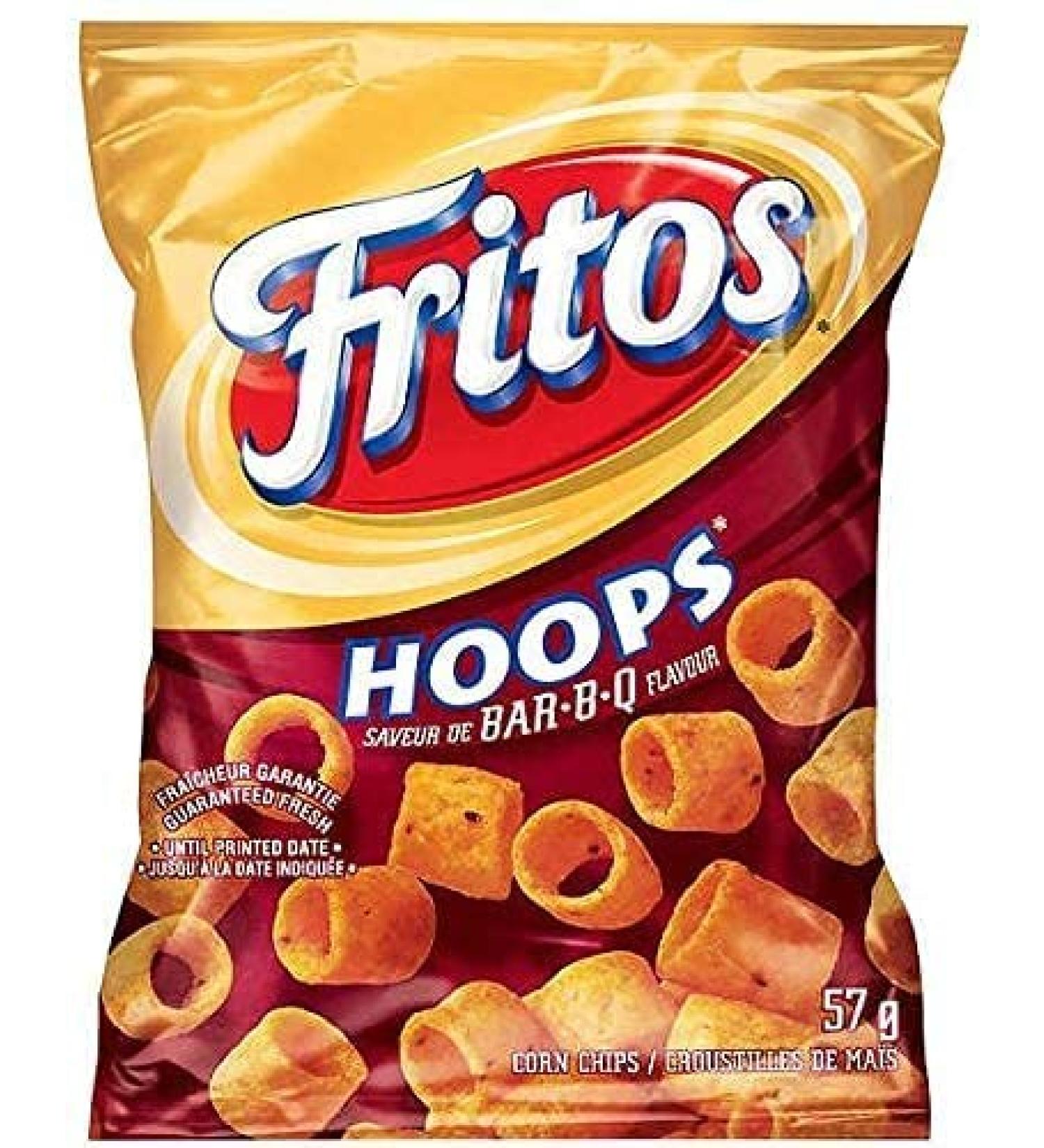 MARL Fresh & Delicious Fritos Hoops Bar-B-Q Flavour Corn Chips (40x57g) 57 g (Pack of 40)