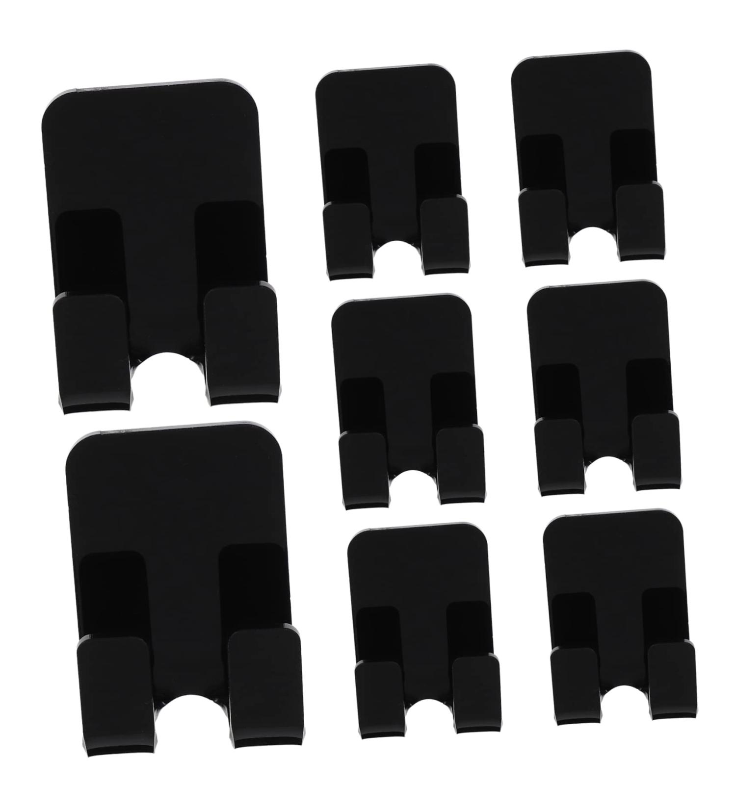 Osaladi 8-Pack Bathroom Hooks for Shower Curtains & Towels - Durable Acrylic Black Towel Holder Organizer for Home - 6x4.5x2.8cm - Buy Online on GoSupps.com
