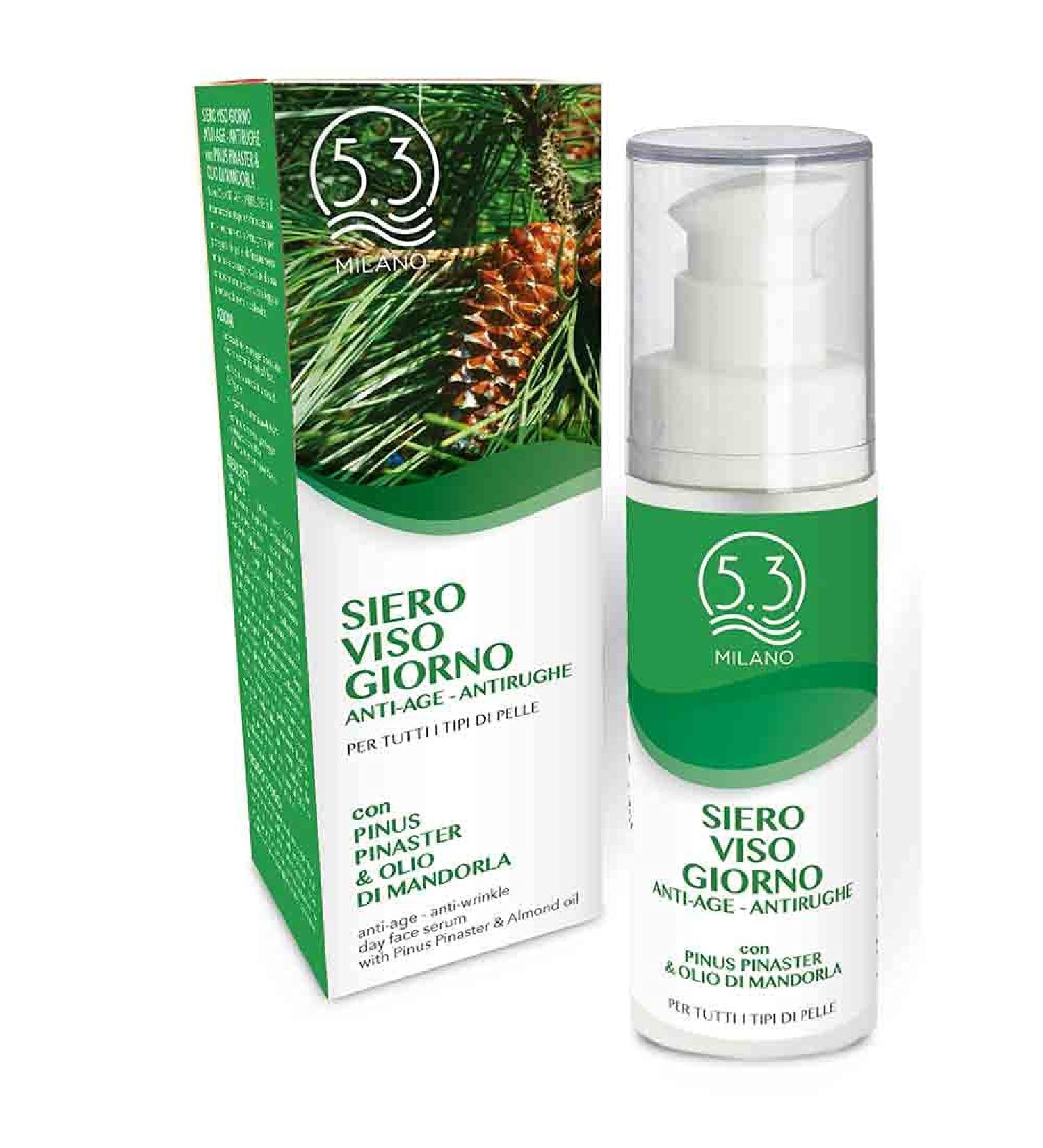 DERMOCURA Day face serum for aging and anti-wrinkle with PINUS PINASTER & almond oil 30 ml