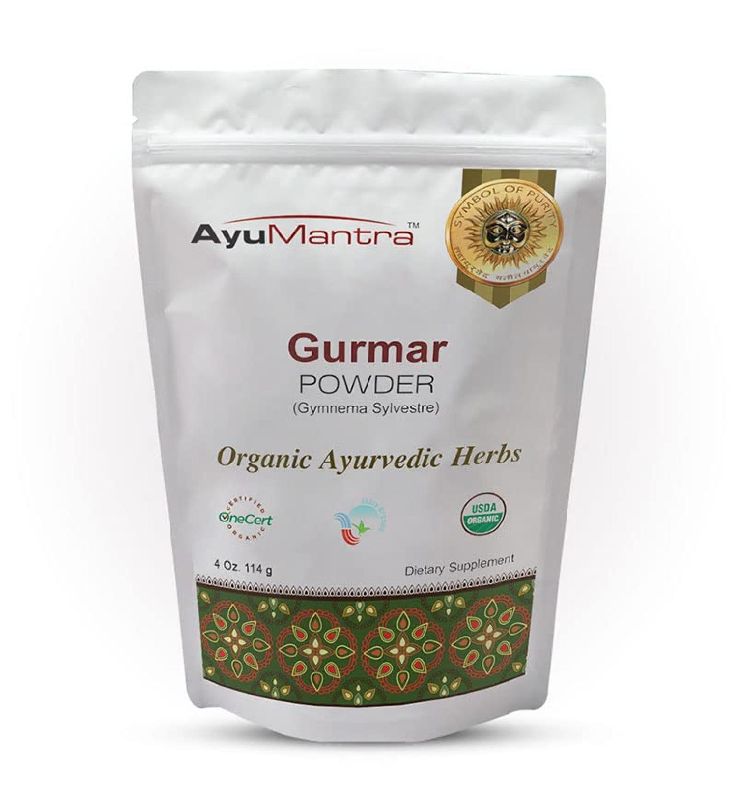 Ayumantra Organic Gurmar (Gymnema Sylvestre) Powder- 114 gms / 4 oz - Buy Online on GoSupps.com
