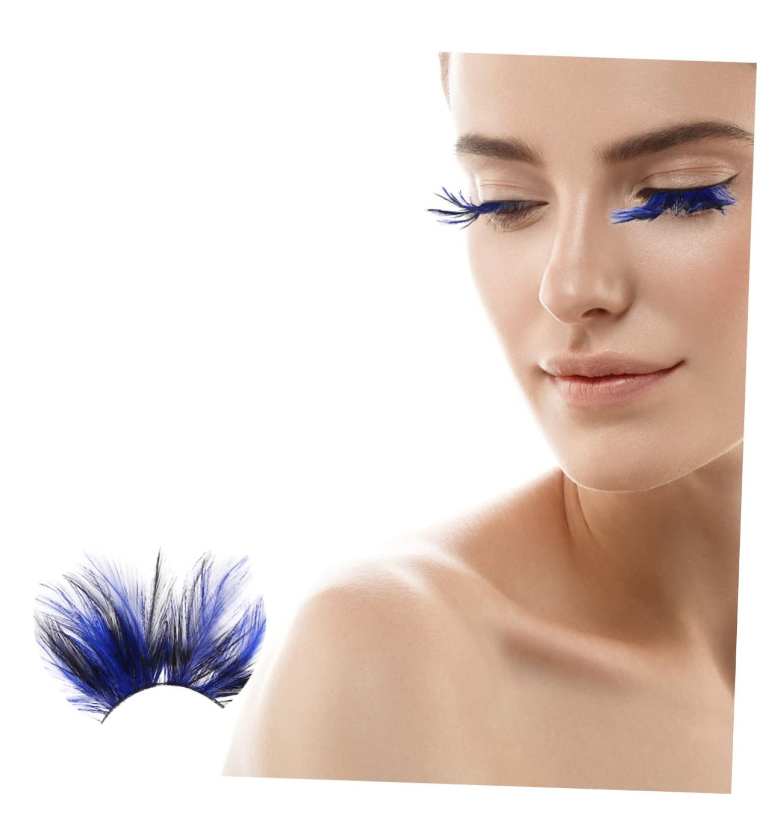 minkissy 1 Pair Stage Makeup Eyelash Party Eyelashes Cosplay Eyelashes Blue Eyelashes Halloween Lashes Fake Lashes Halloween Long Colored Lashes Women Eyelashes Blush Manual Miss - Buy Online on GoSupps.com