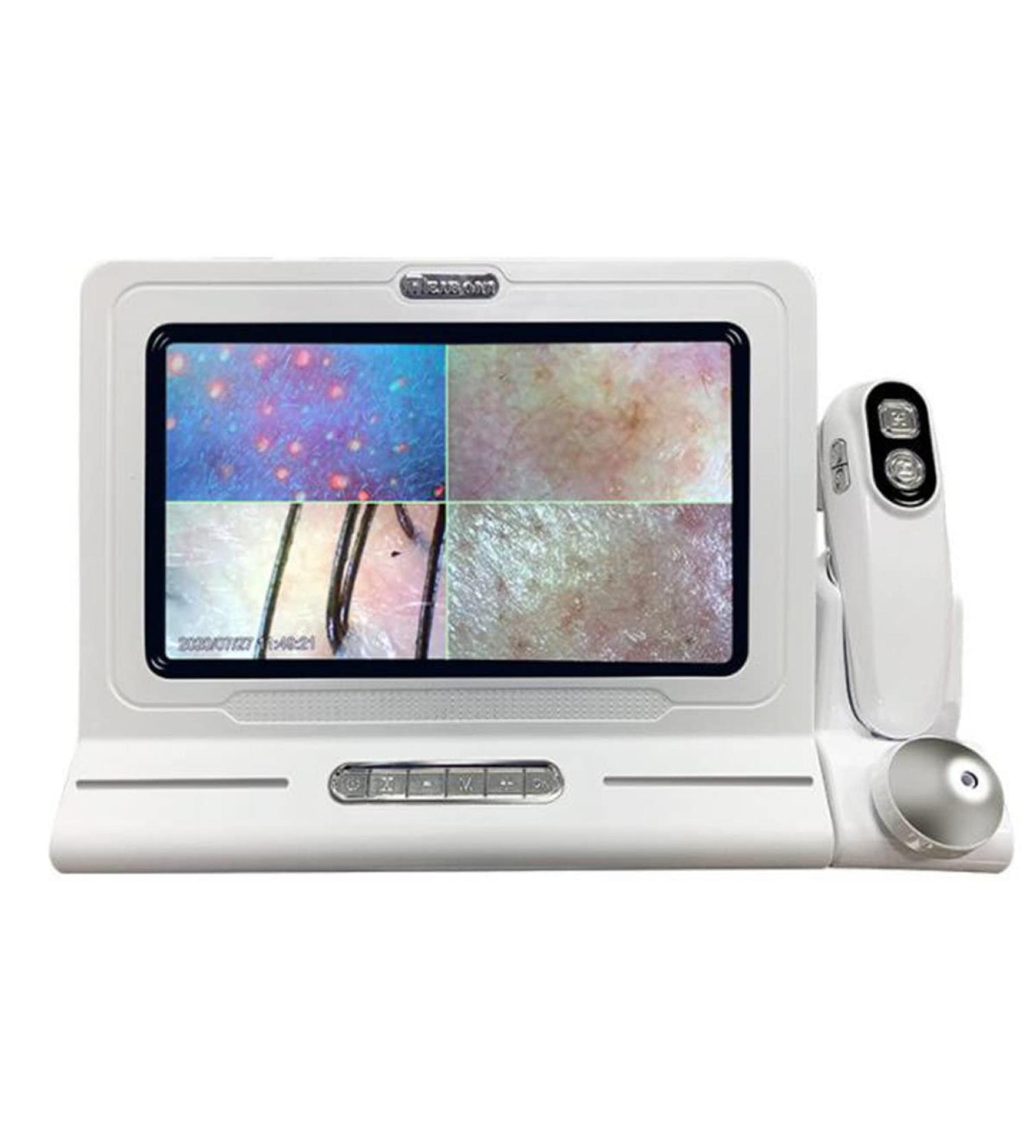 Skin Diagnosis Hair Analyzer with Double Handle 11 Inch LCD Screen Scalp Hair Follicle Detector Skin Care Beauty Skin Health Detection for Home Salon Use - Buy Online on GoSupps.com