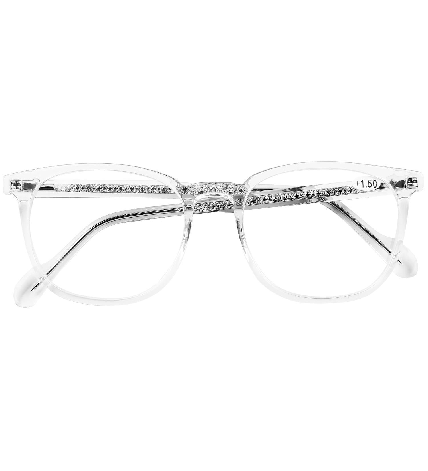 DOOViC Blue Light Filter Glasses for Women - Modern Round Reading Glasses XAP002 C4 | Transparent 1.0x Lenses | International Shipping - Buy Online on GoSupps.com