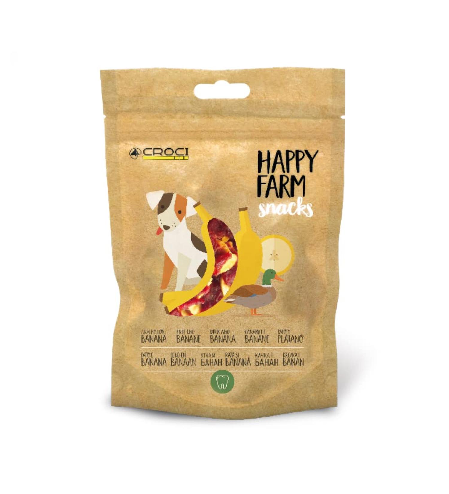 Croci Happy Farm Dog Chew Treat Natural Dog Snack with Vegetables Duck and Banana 80 GR - Buy Online on GoSupps.com