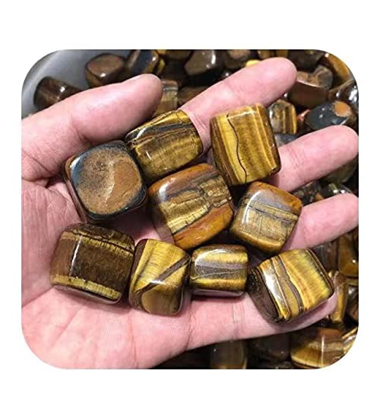 17mm-22mm Natural Polished Tiger Eye Yellow Quartz Cube Crystal Tumbled Stone 10pc - Buy Online on GoSupps.com