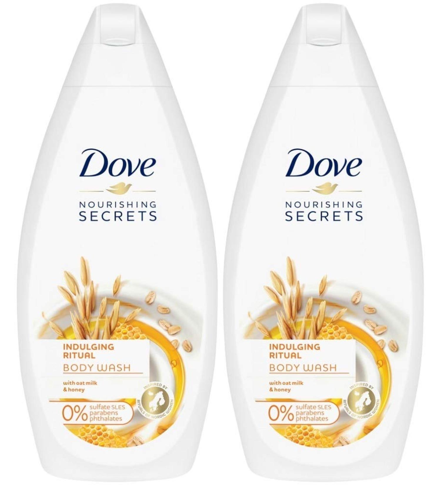 Dove Nourishing Secrets Indulging Ritual Body Wash with Oat Milk and Honey, 16.9 Ounce / 500 Ml (Pack of 2) International Version
