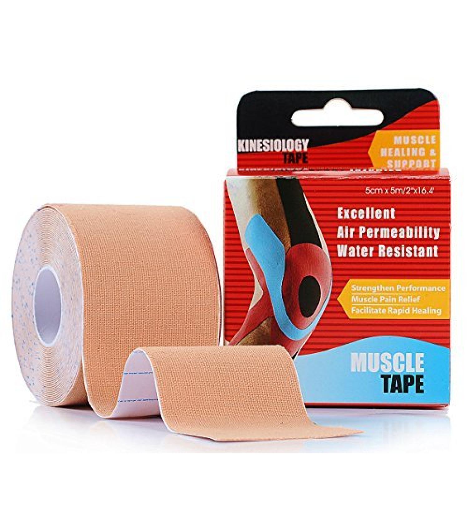 Waterproof Kinesiology Athletic Sports Tape for Men & Women - Superior Adhesion, Non Latex - Knee, Shoulder, Elbow, Ankle, Neck Muscle Support - Buy Online on GoSupps.com