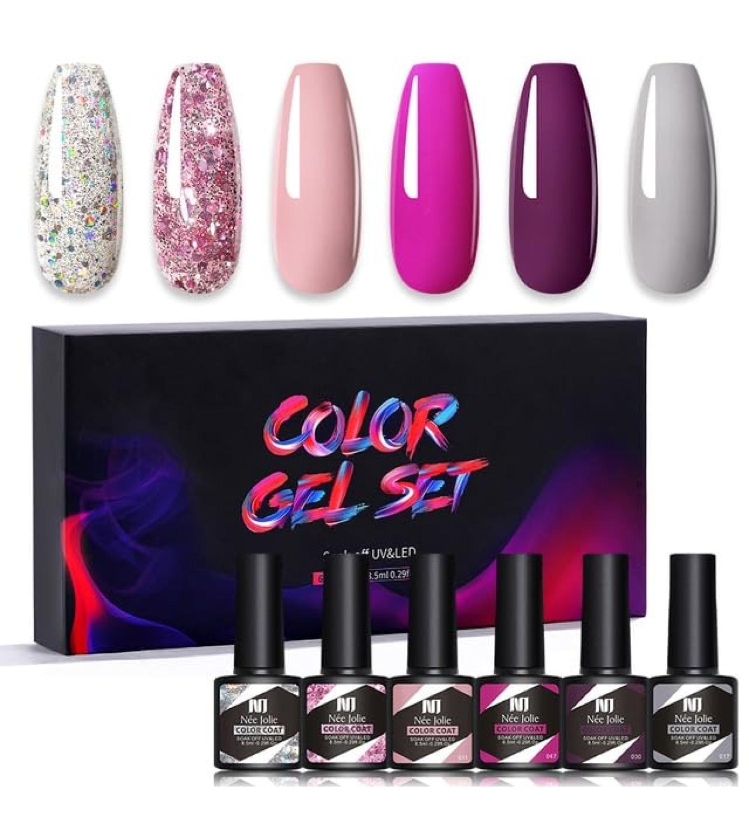 Nail Polish Gel 6Pcs/Set x8.5ml Soak Off Gel UV LED Semi Permanent Varnish for Nail Art 100Colors for Base Top Coat Gifts - (Color: STE3) - Buy Online on GoSupps.com