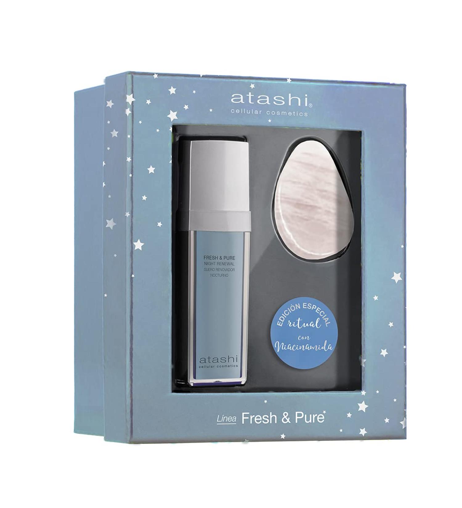 atashi | Gift set | Regenerating night serum + Takimochii jade stone | Combination to oily skin | 30ml - Buy Online on GoSupps.com