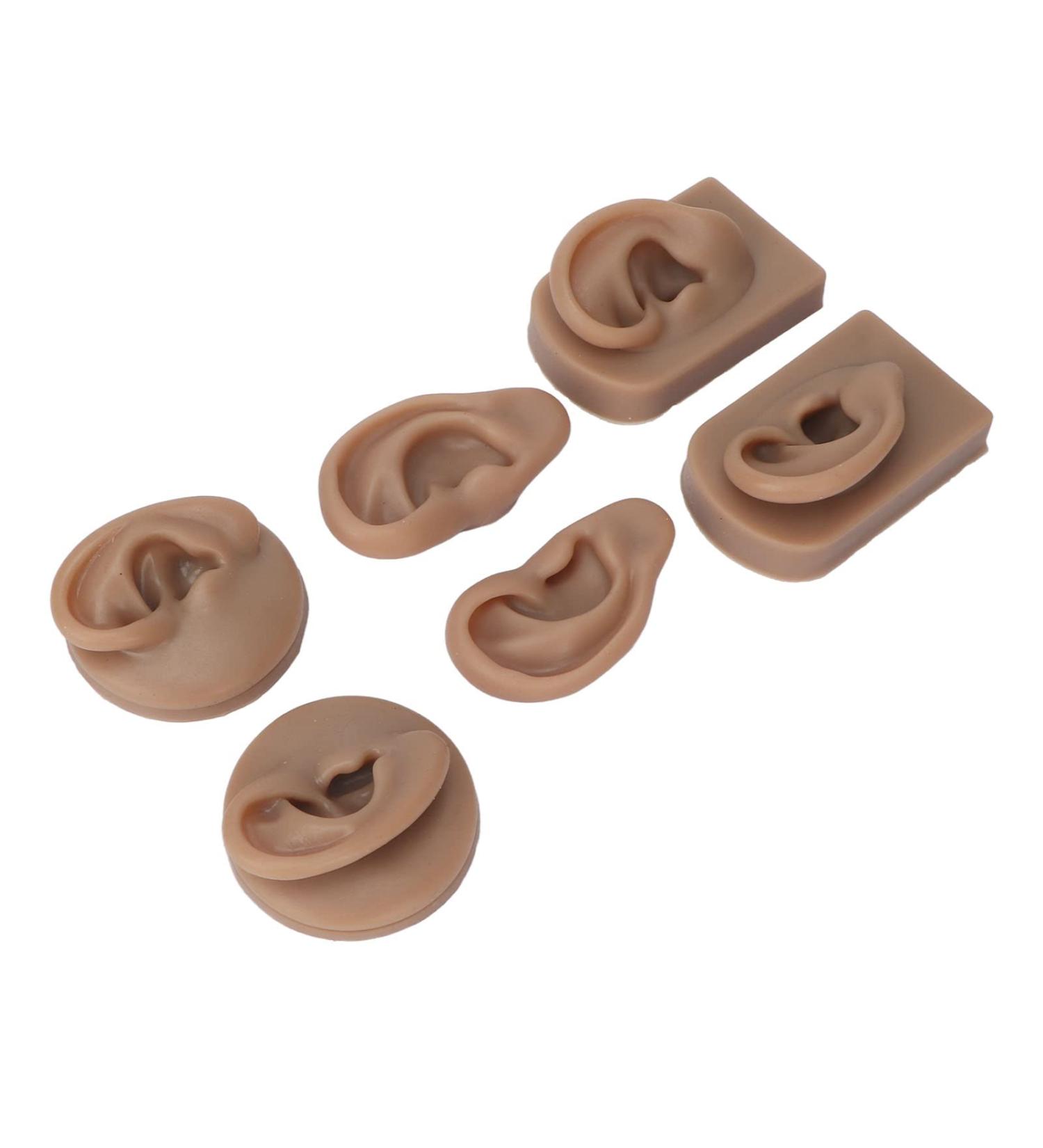 Silicone Human Ear Model - Reusable 3 (Deep Skin Color) - Buy Online on GoSupps.com
