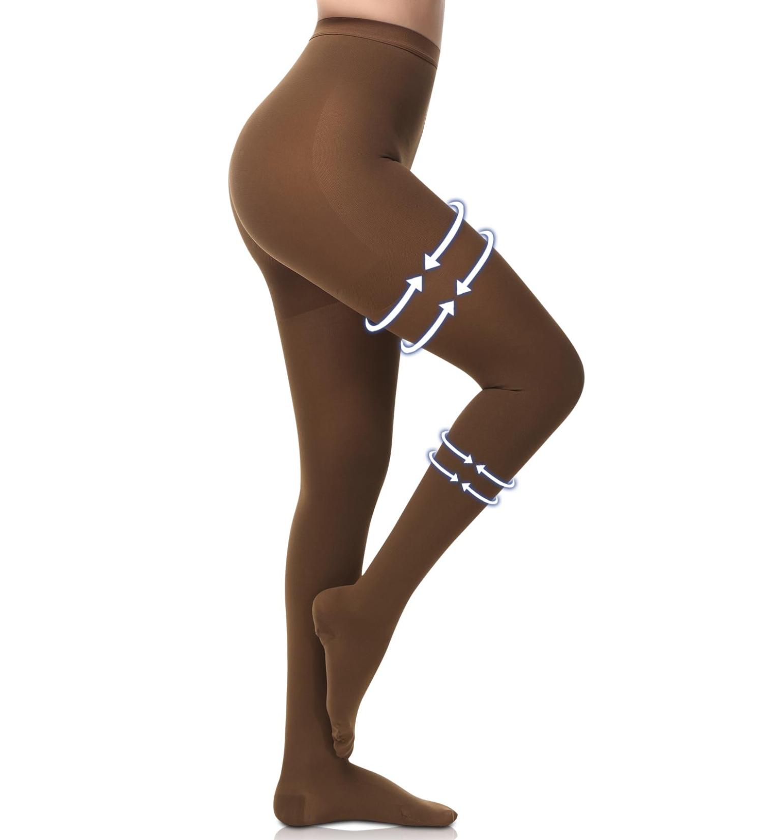 Beaister Medical Compression Stockings for Women & Men - 20-30 mmHg Support Stockings for Varicose Veins & Edema - Opaque Toe Wrap - XXL Brown - Buy Online on GoSupps.com