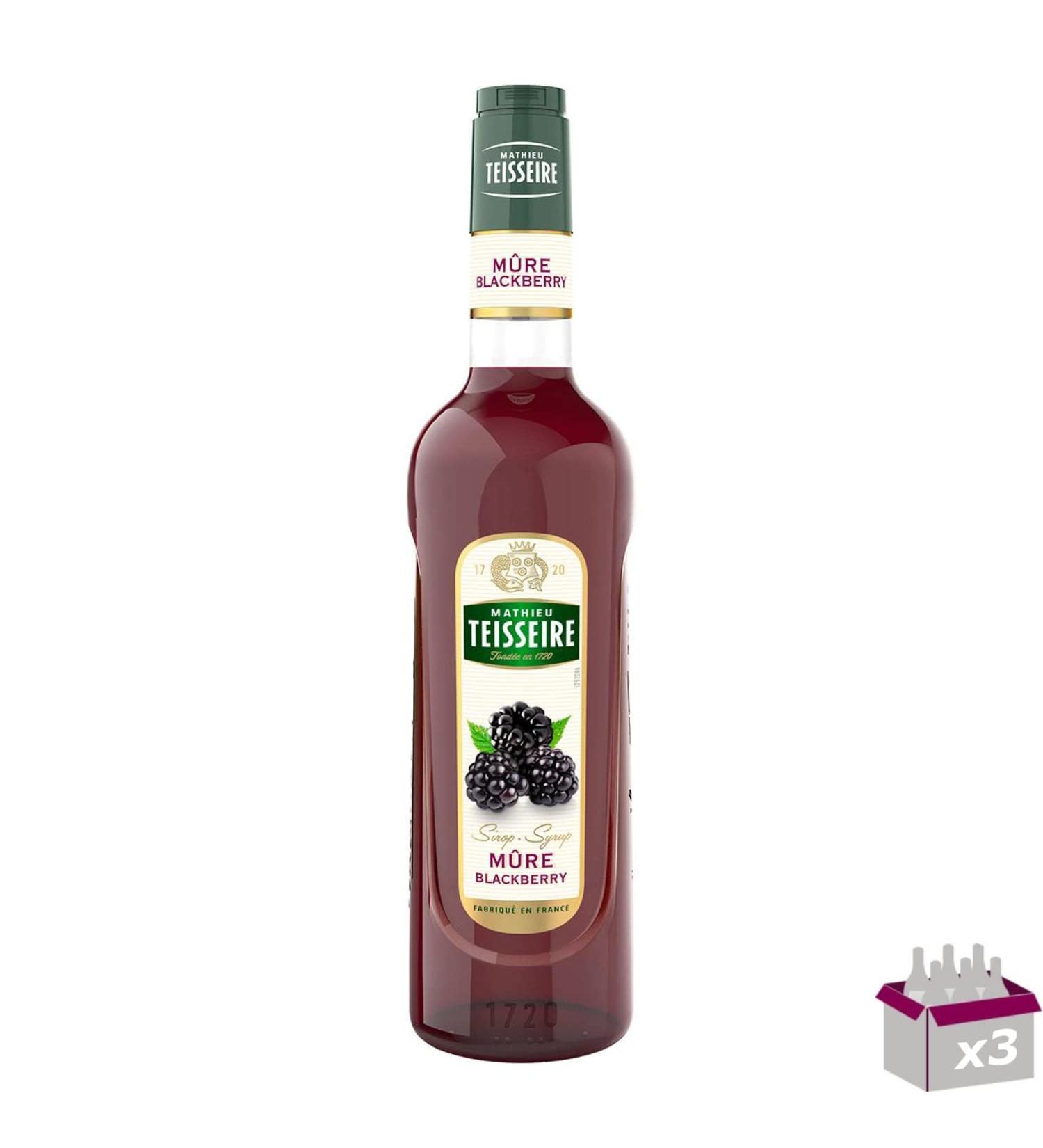 Set of 3 Teisseire Blackberry Syrup 70 cl
