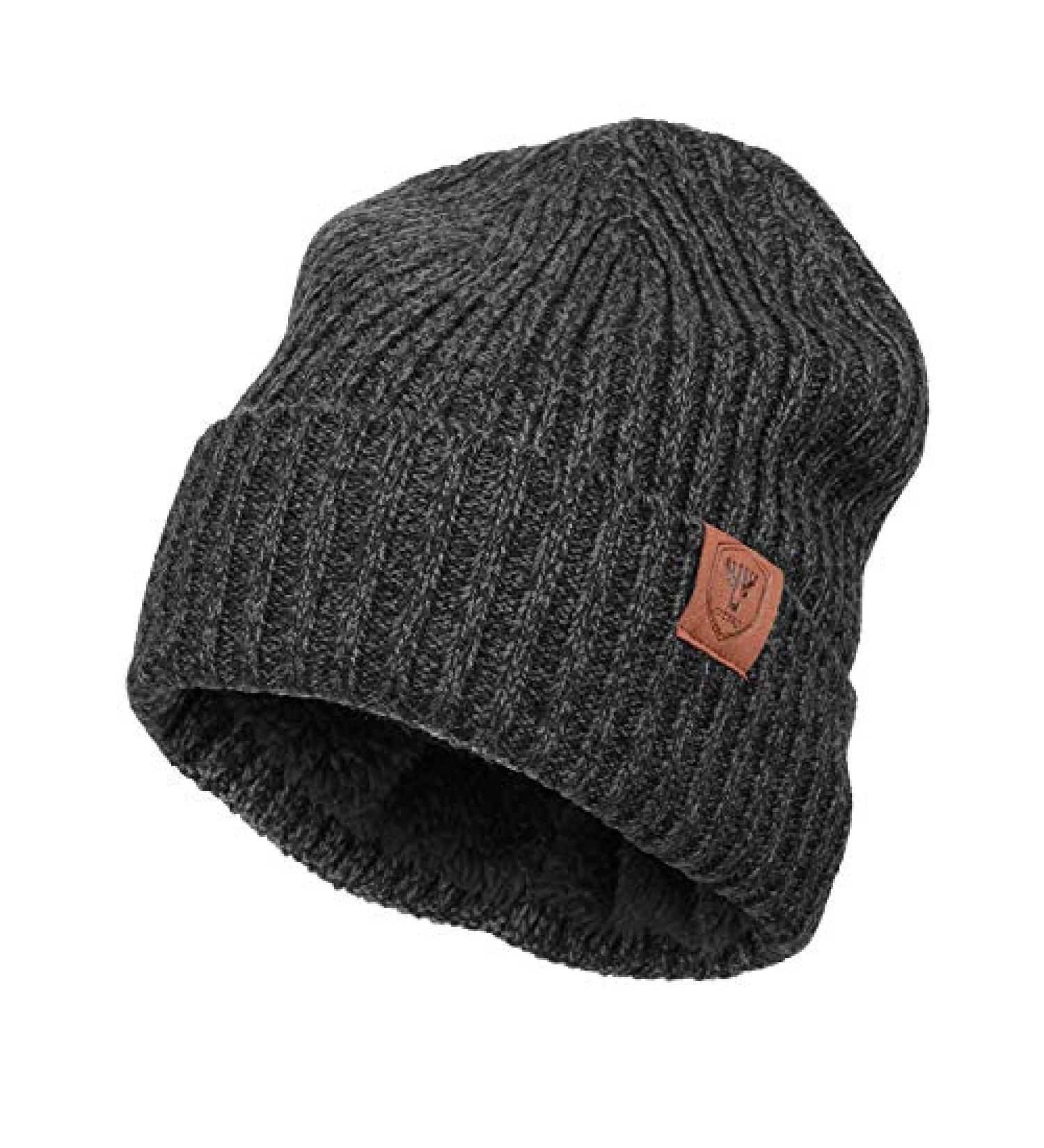 OZERO Knit Beanie Winter Hat - Thermal Polar Fleece Snow Skull Cap (Gray) - Buy Online on GoSupps.com