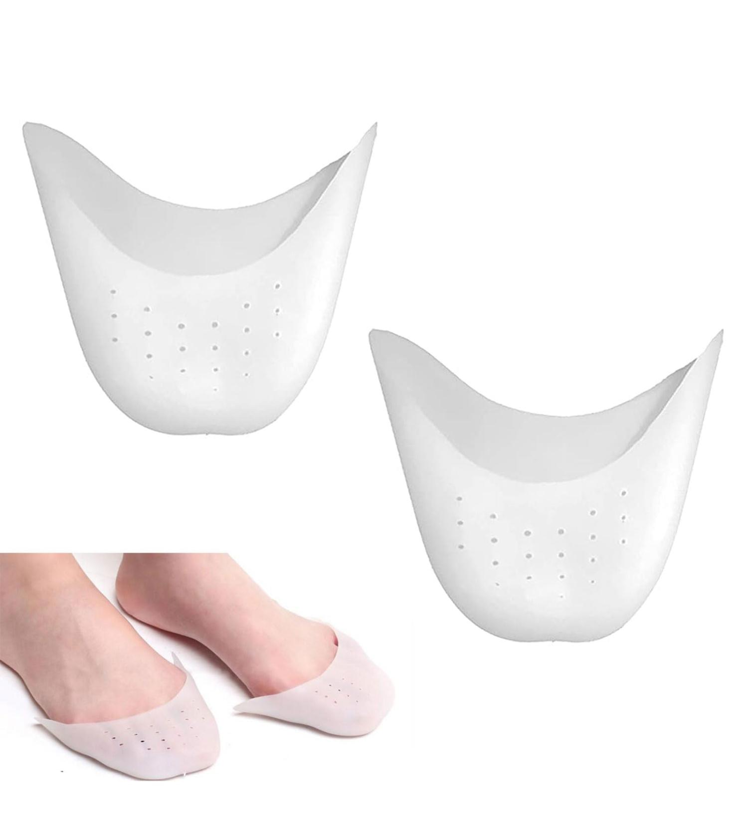 Silicone Toe Caps 2 Pairs - Breathable Ballet Pointe Pads for Dancing & Running - White - Buy Online on GoSupps.com