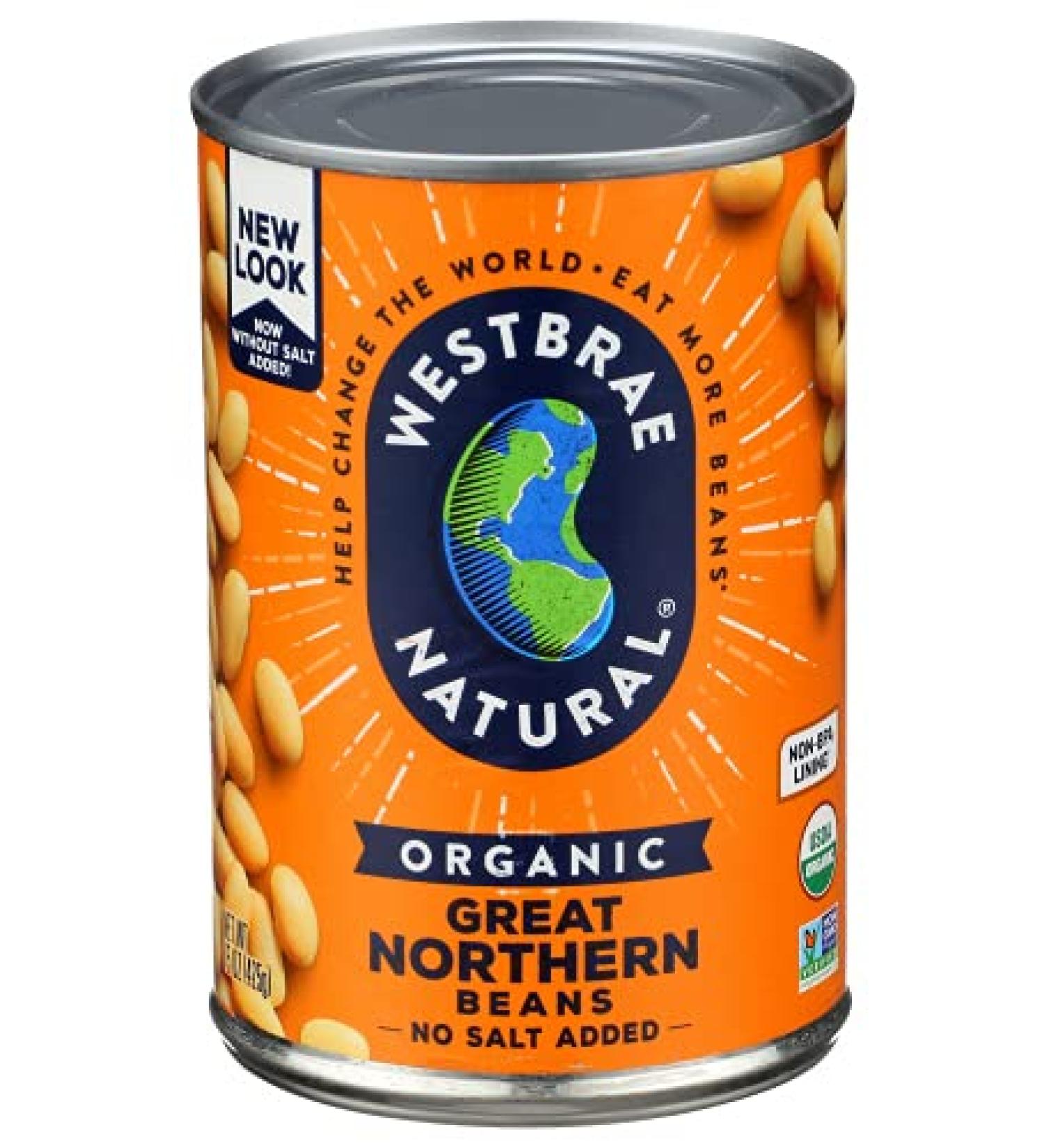 Westbrae Natural Organic Great Northern Beans 15 Ounce (pack of 6)