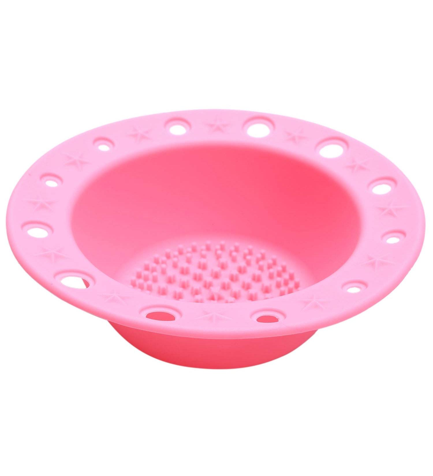Panysilioer Silicone Makeup Brush Cleaner Cleaning Tool Cosmetic Pen Holder (Pink) - Buy Online on GoSupps.com