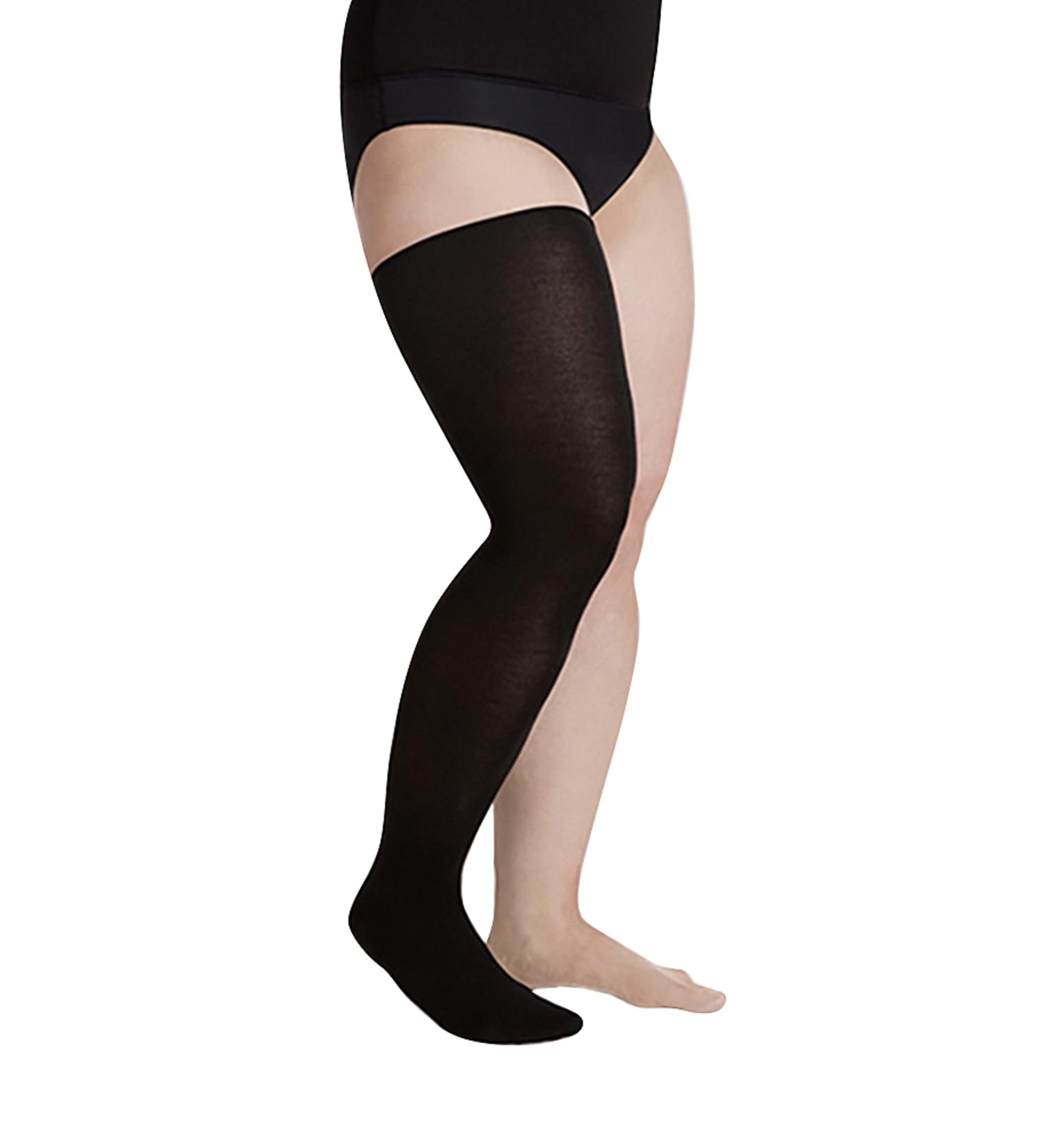 Juzo Liner undercoanding stocking - thigh stocking with cotton - undercoat for medically adaptive compression systems - 2 pieces 2 (thigh circumference 76 - 99 cm) black