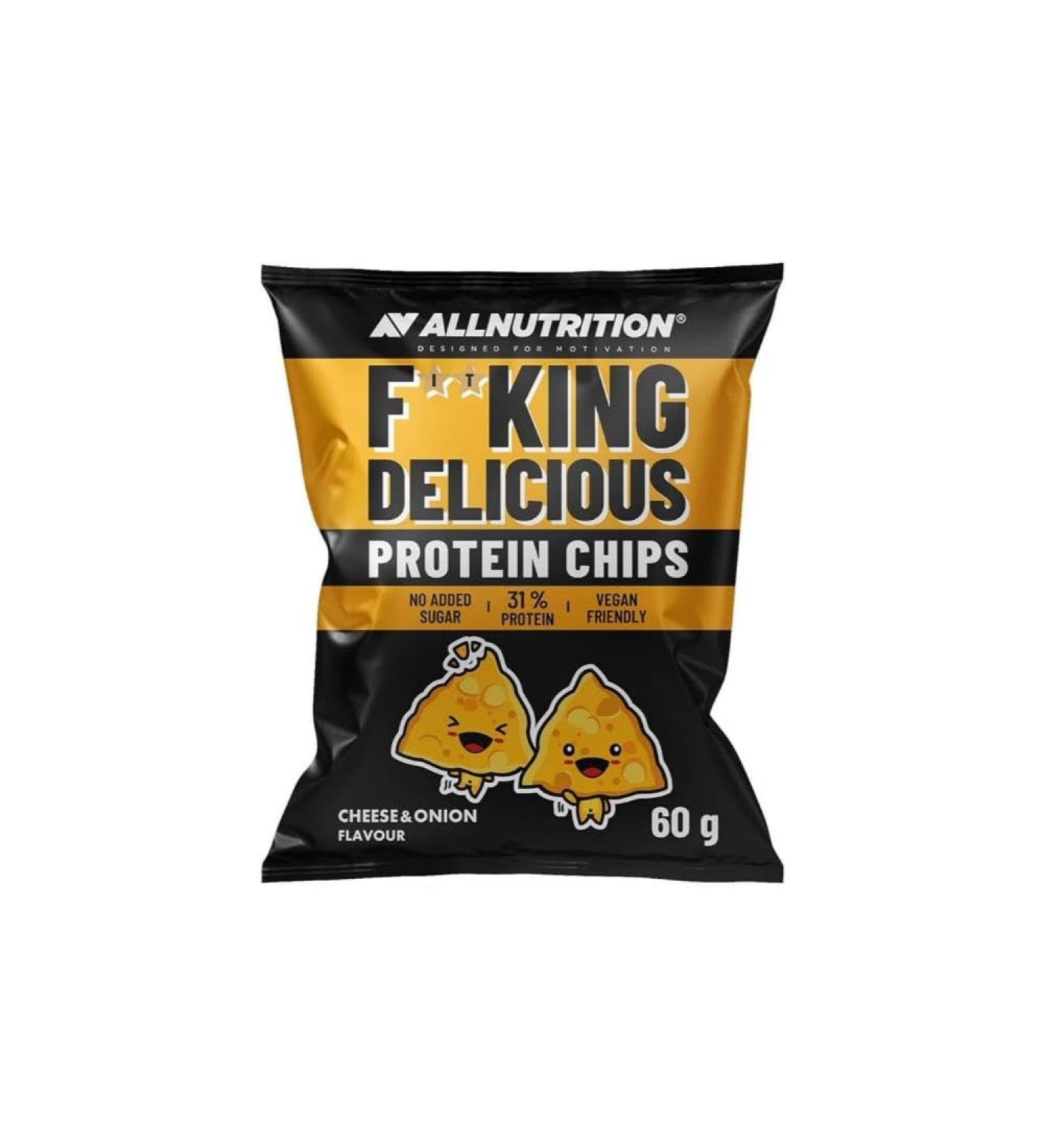 Allnutrition Fitking Delicious Protein Chips Cheese and Onion - 60g - Buy Online on GoSupps.com
