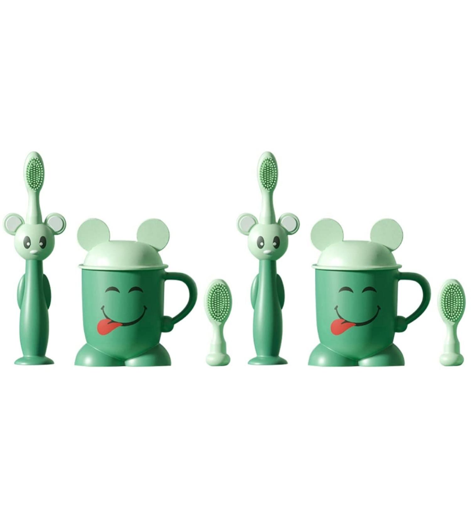 Healvian Baby Toothbrush Set - Soft Silicone Toddler Toothbrushes with Suction Base for Gentle Cleaning - Buy Online on GoSupps.com