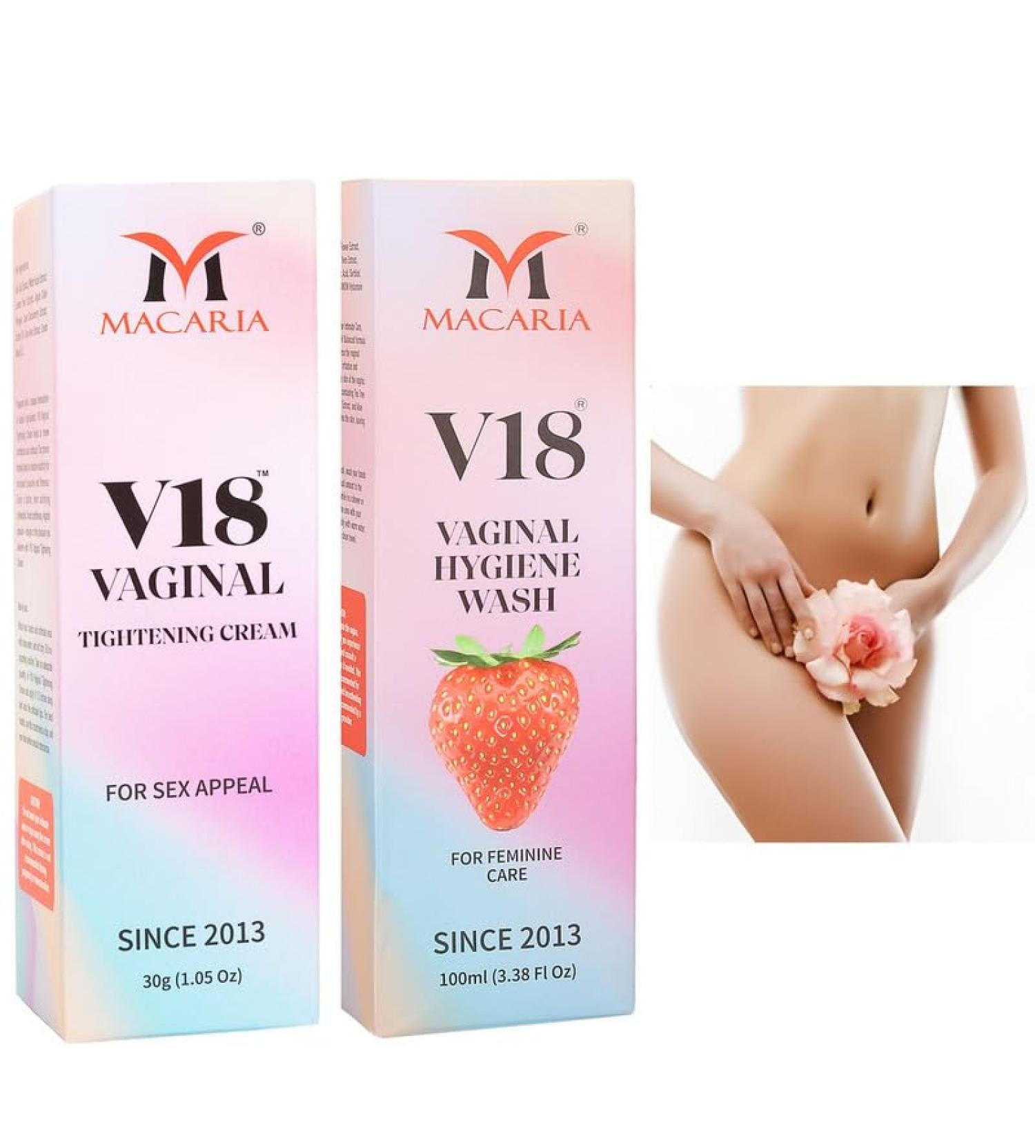 MACARIA V18 Virgin Vaginal Tightening Cream Gel & V Part Wash - Intimate Hygiene Solution - Buy Online on GoSupps.com