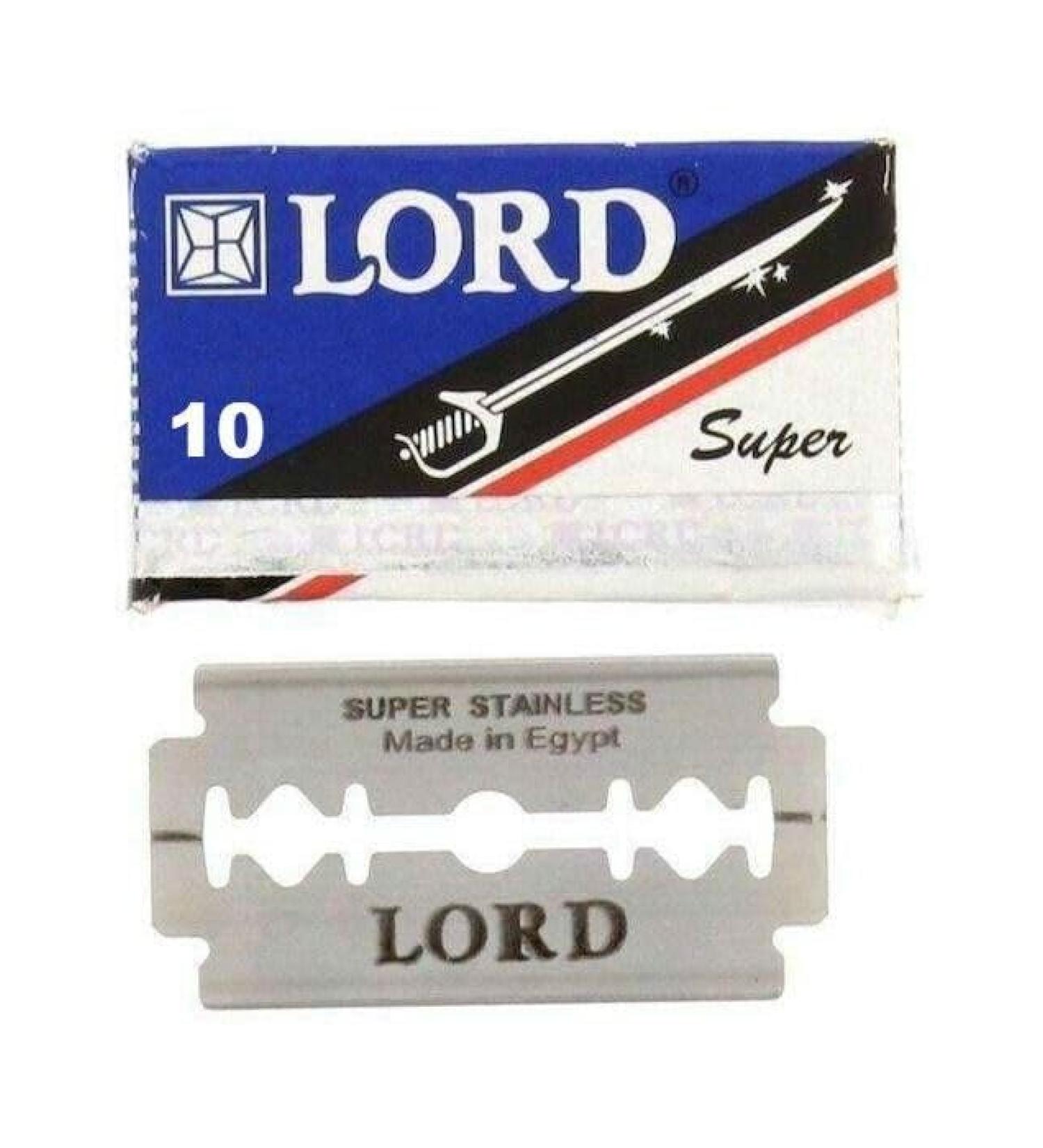 50 LORD SUPER STAINLESS DOUBLE EDGE SAFETY RAZOR BLADES BLUE