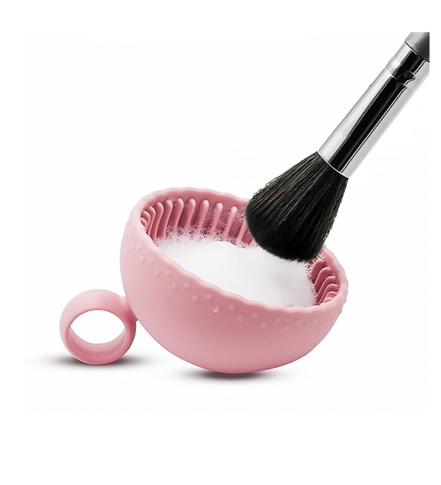TUCANA Silicone Makeup Brush Cleaner | Portable Brush Scrubber Bowl for Cosmetics | Easy Cleaning Tool (Pink - Buy Online on GoSupps.com