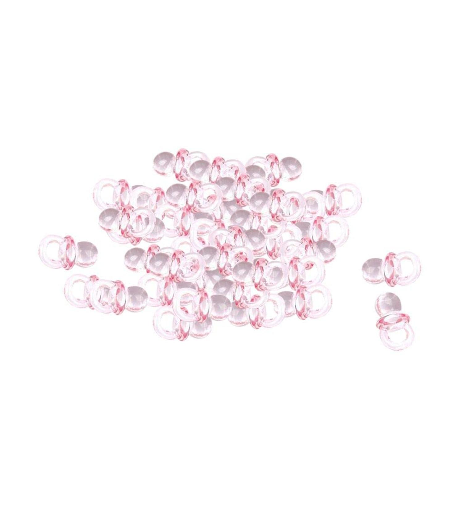 50 Pack Mini Pink Acrylic Pacifiers | Baby Shower Decorations | International Shipping Available - Buy Online on GoSupps.com