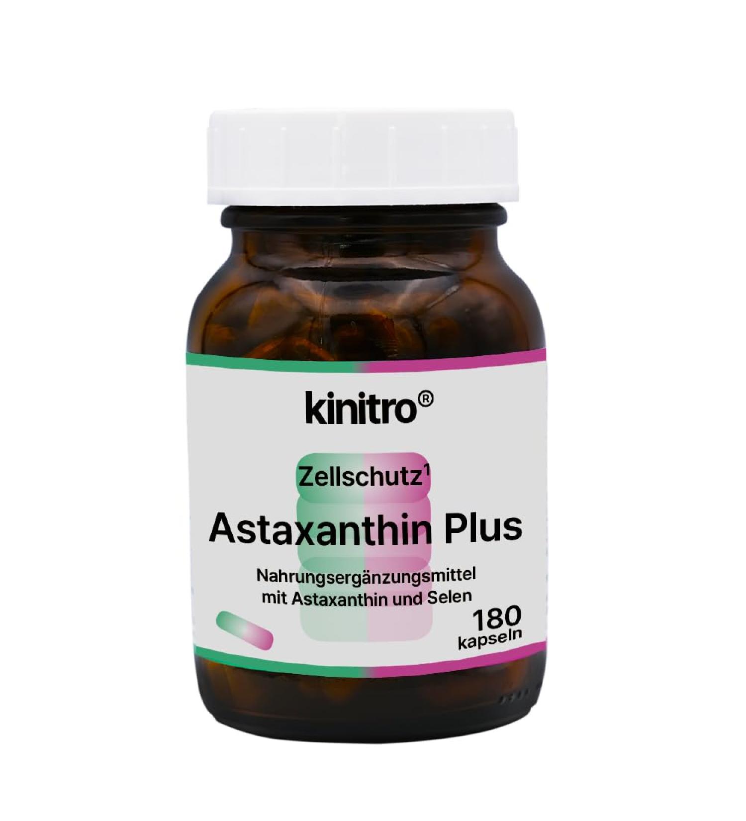 Kinitro Astaxanthin Plus: Premium Vegan Capsule with Astaxanthin Selenium & Blueberry Extract for Optimal Health - 30 Capsules - Buy Online on GoSupps.com