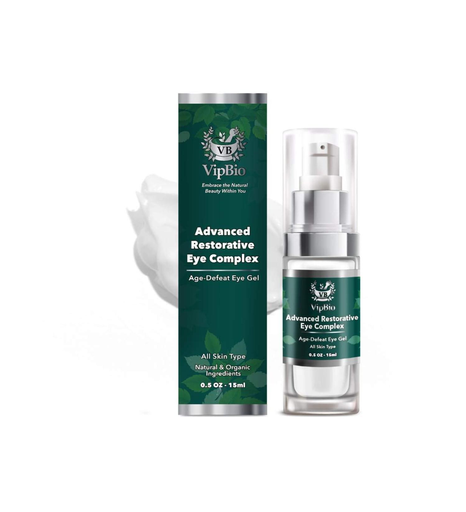 VipBio Organic Restorative Eye Gel for Dark Circles and Puffiness - 0.5 fl. oz - Buy Online on GoSupps.com