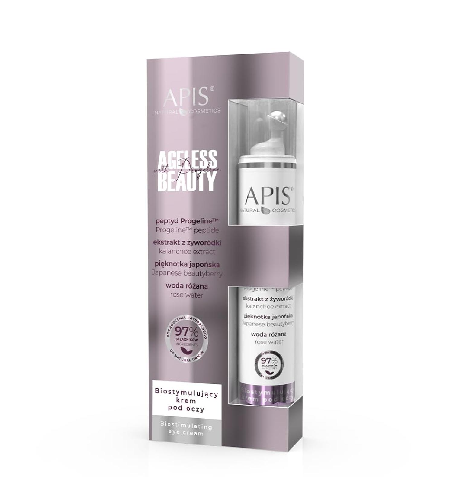 Apis Natural Cosmetics Apis AGELESS Beauty RollOn Eye Cream 10 ml antiaging reduces wrinkles and swelling moisturizing with hyaluronic acid and vitamin E - Buy Online on GoSupps.com