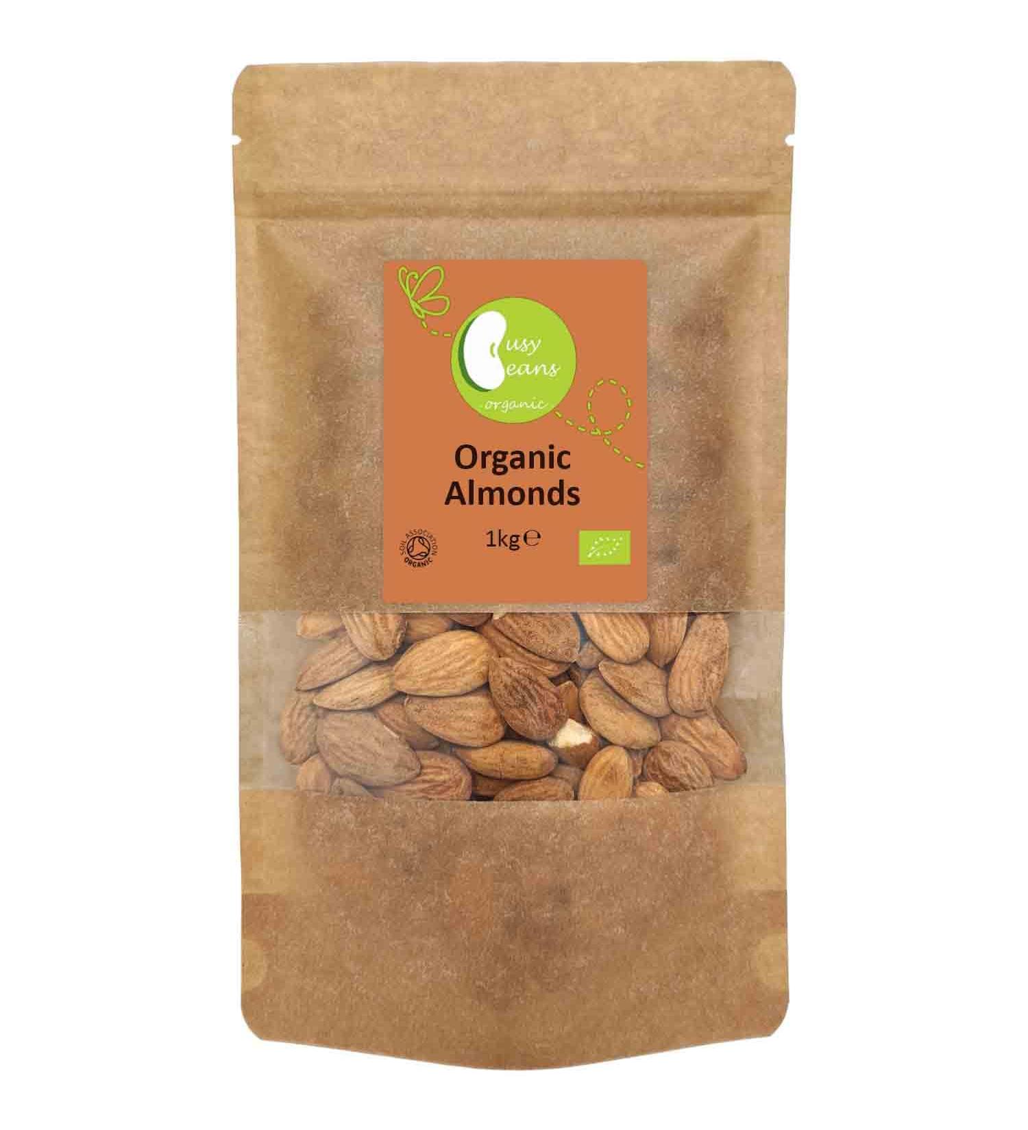 Organic Almonds - Certified Organic - by Busy Beans Organic (1kg) - Buy Online on GoSupps.com