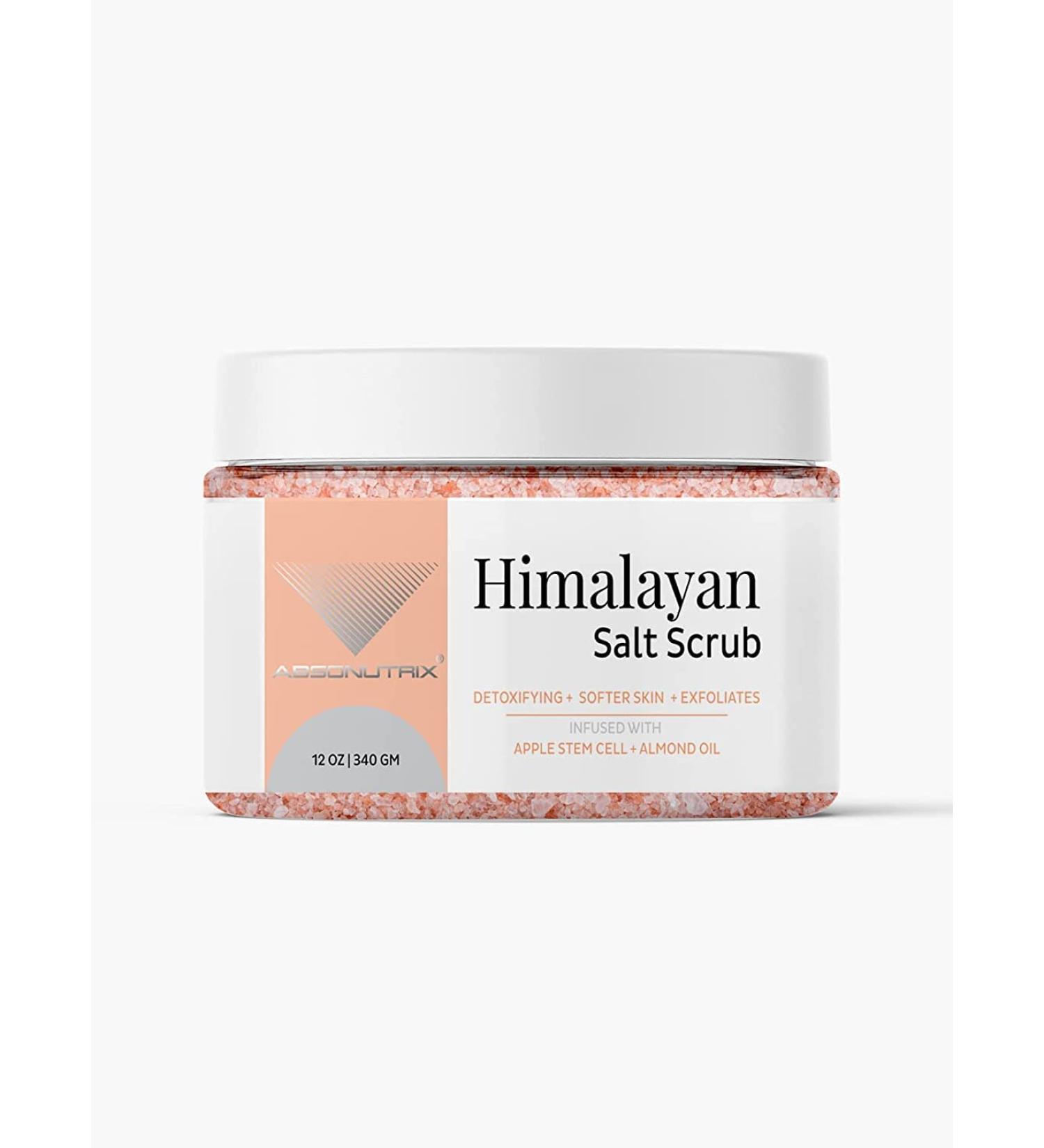 Buy Absonutrix Himalayan Salt Scrub 12 Oz - Apple Stem Cell Almond Oil Non-GMO Cruelty-Free - Fast International Shipping - Buy Online on GoSupps.com