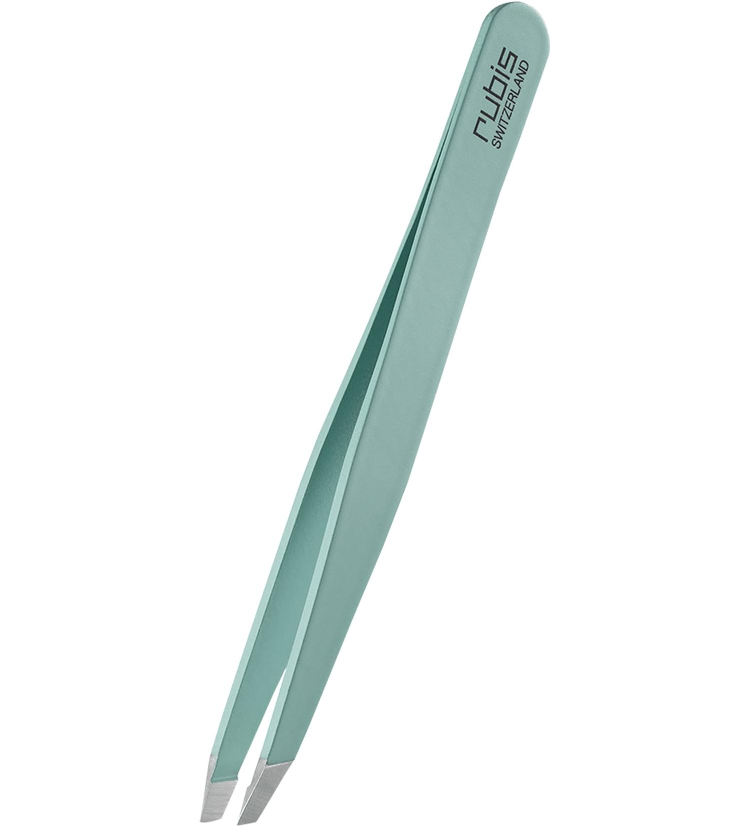 Rubis Slanted Tweezers - Non-Slip Eyebrow Plucking Tool - Tiffany Edition | International Shipping - Buy Online on GoSupps.com