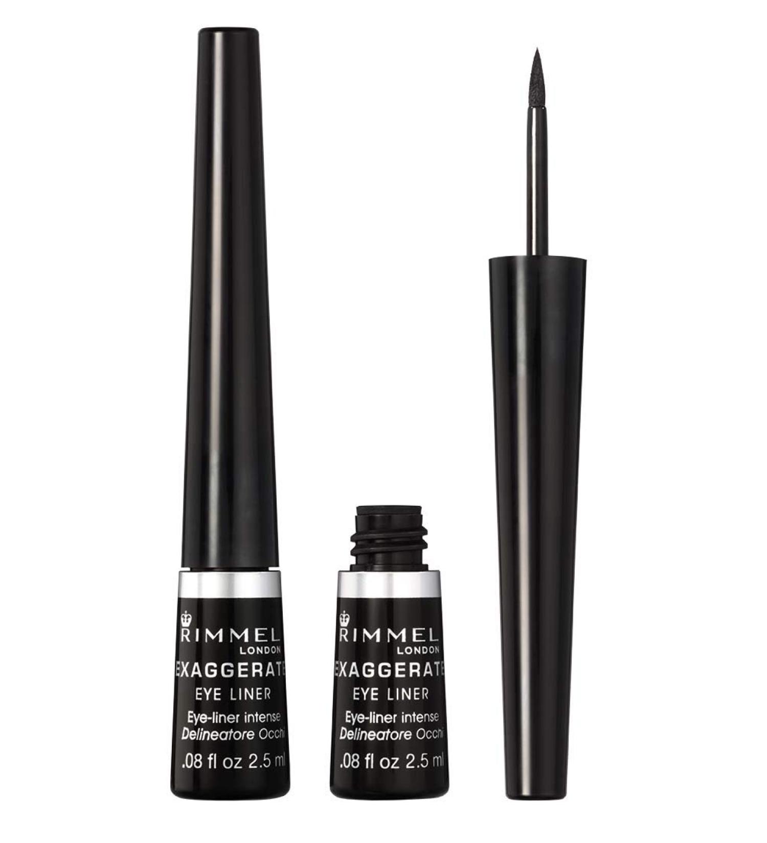 Rimmel Exaggerate Felt Tip Eye Liner in Black - 0.08 Fl Oz - Long-Lasting Formula - Precise Application - Buy Online on GoSupps.com