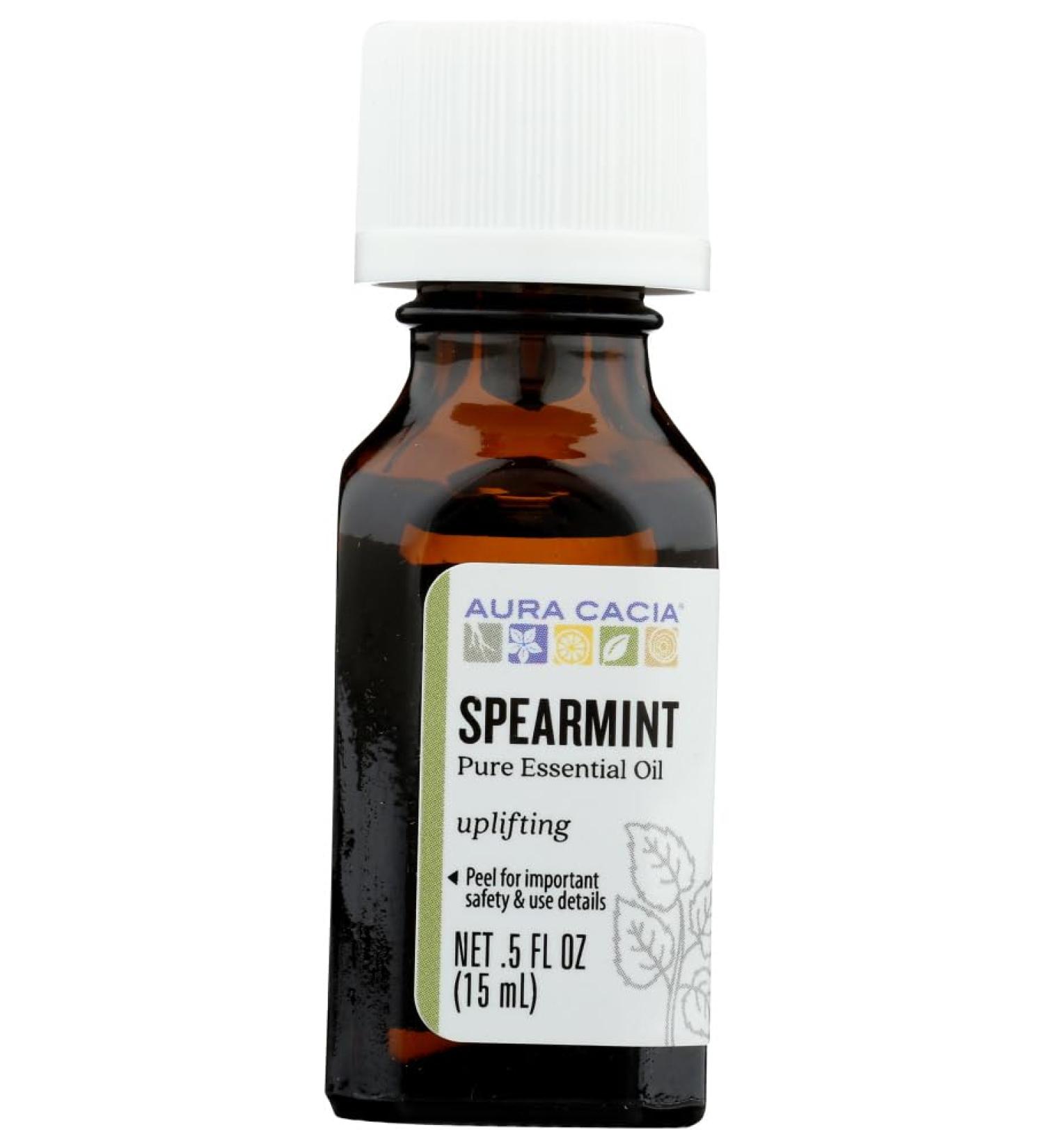 Aura Cacia Spearmint Essential Oil - 0.5 fl oz | Premium Aromatherapy - Shop Internationally - Buy Online on GoSupps.com
