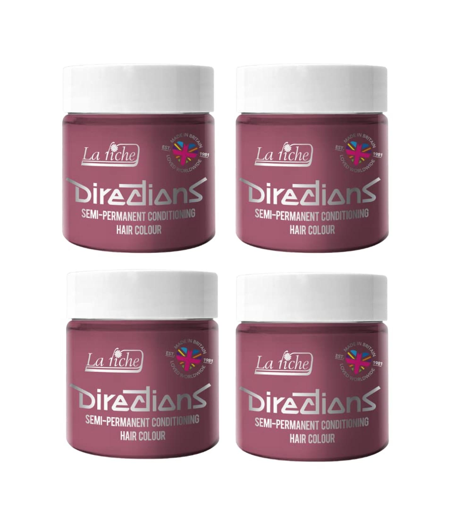 4x La Riche Directions Semi-Permanent Hair Color 100ml Tub - Pastel Rose Pastel Rose 100 ml (Pack of 4)