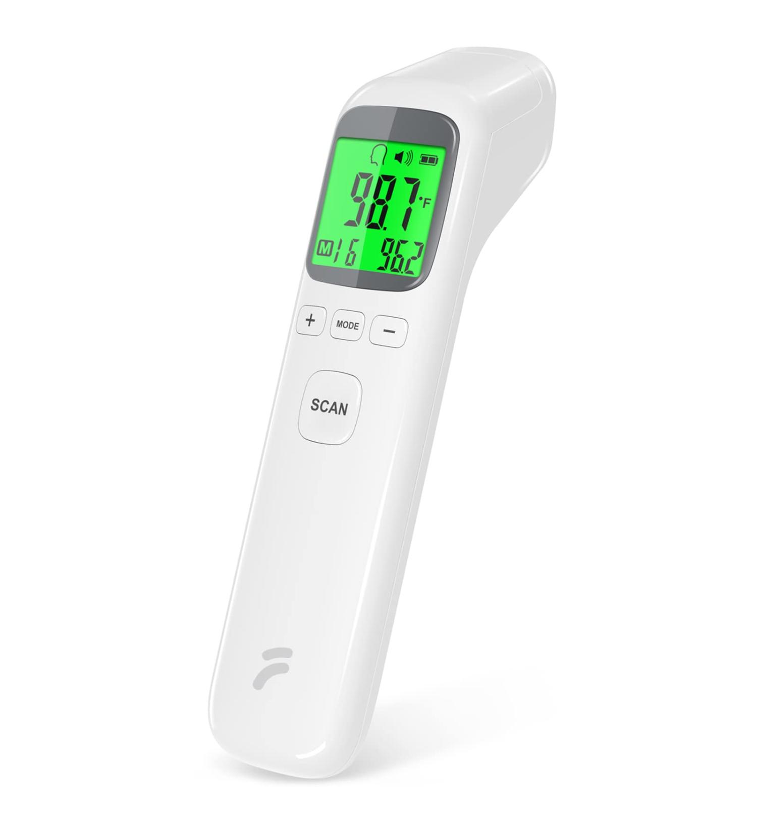 Digital No-Touch Forehead Thermometer for Adults and Kids - Fever Alert, Object Mode, 32 Memory Recall - Instant Accurate Reading - White - Buy Online on GoSupps.com