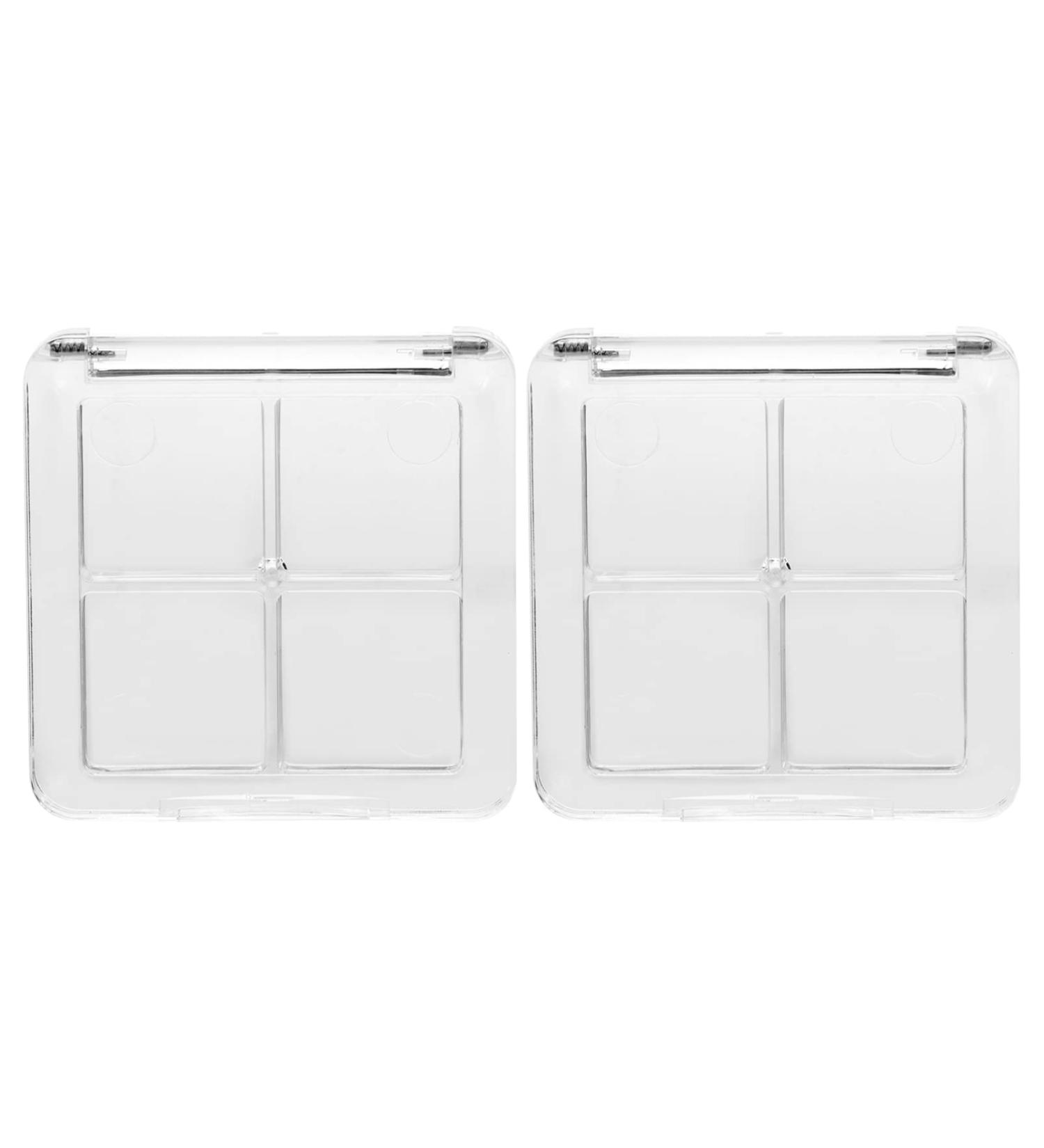 Frcolor 2pcs Empty Eyeshadow Palette - DIY Makeup Case for Blush Lipstick & Powder | Clear Top Design - Buy Online on GoSupps.com